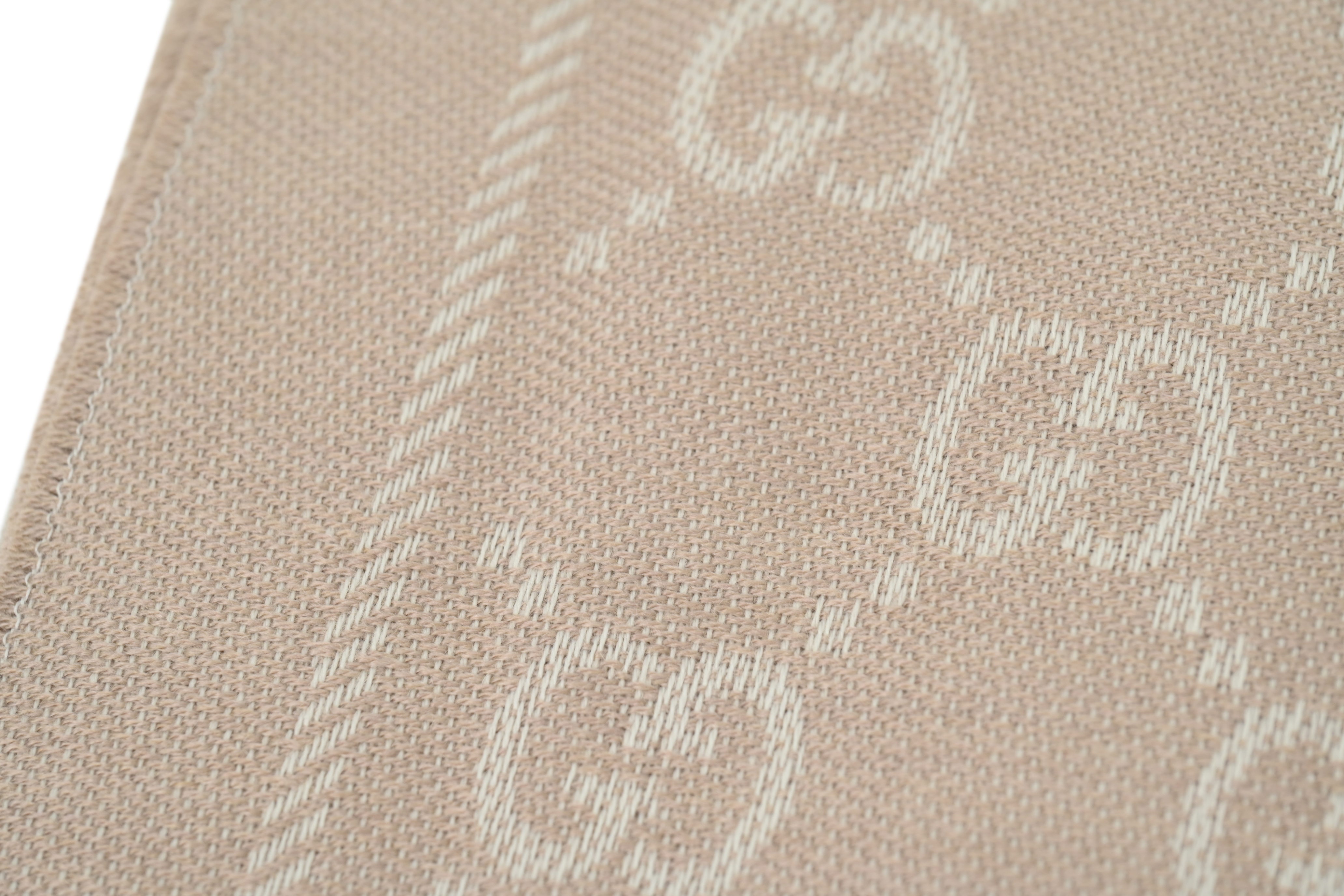 GUCCI Double G Suede Jacquard Fleece Fringe Scarf Full Printed Khaki