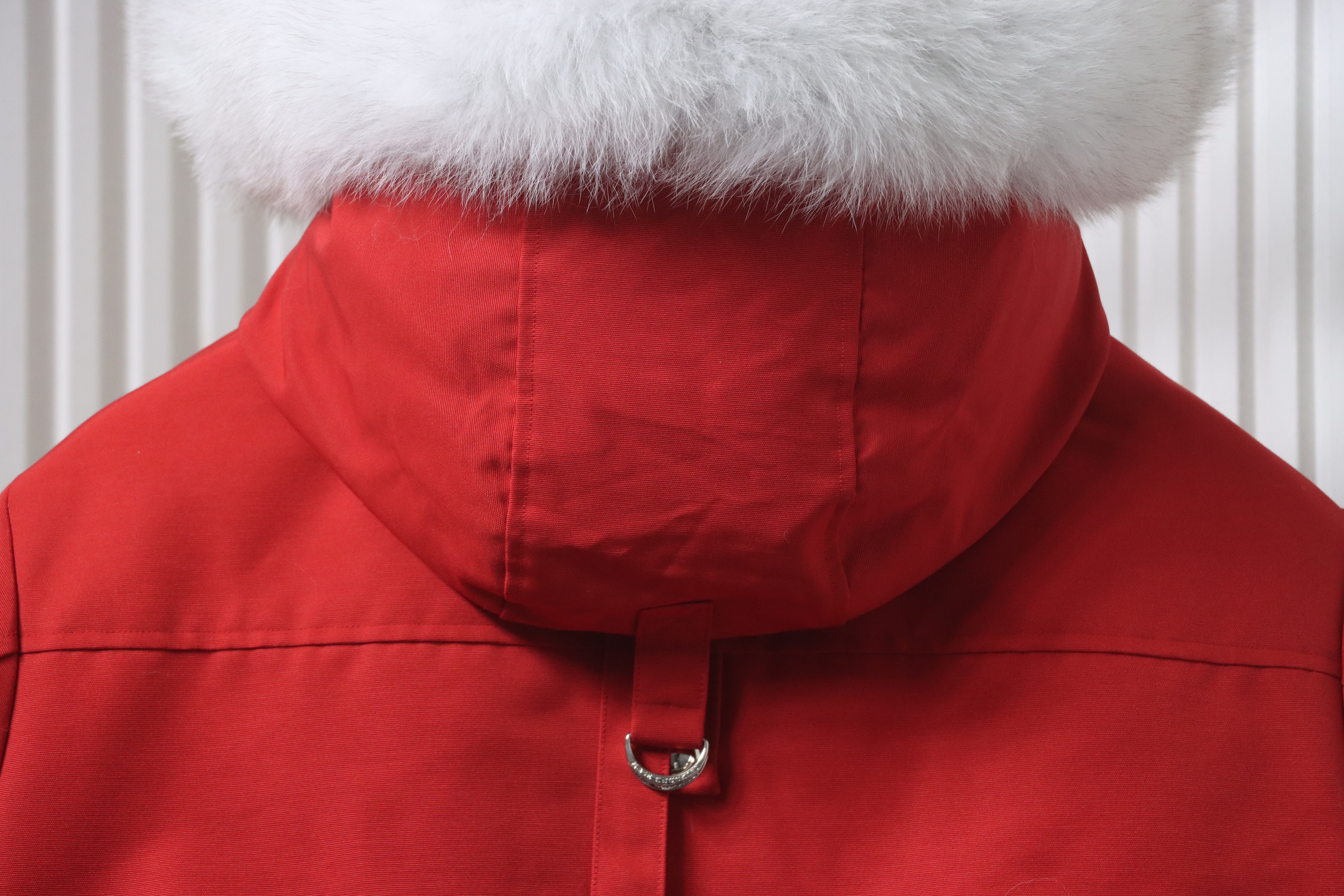  Moose Knuckles Men's Balistic Bomber Zip-Up Fur Jacket Red