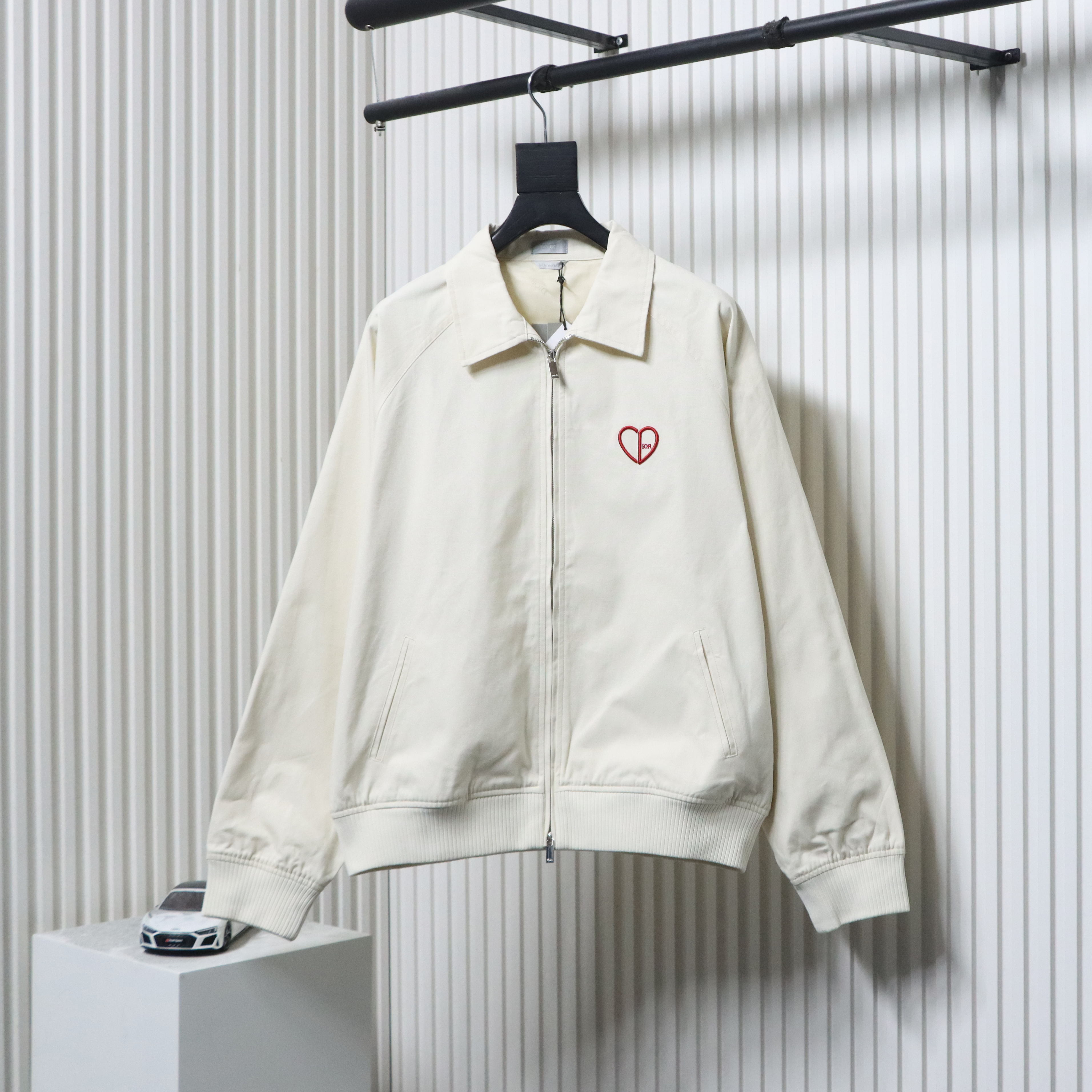 Dior CD Love Embroidered Cropped Jacket White