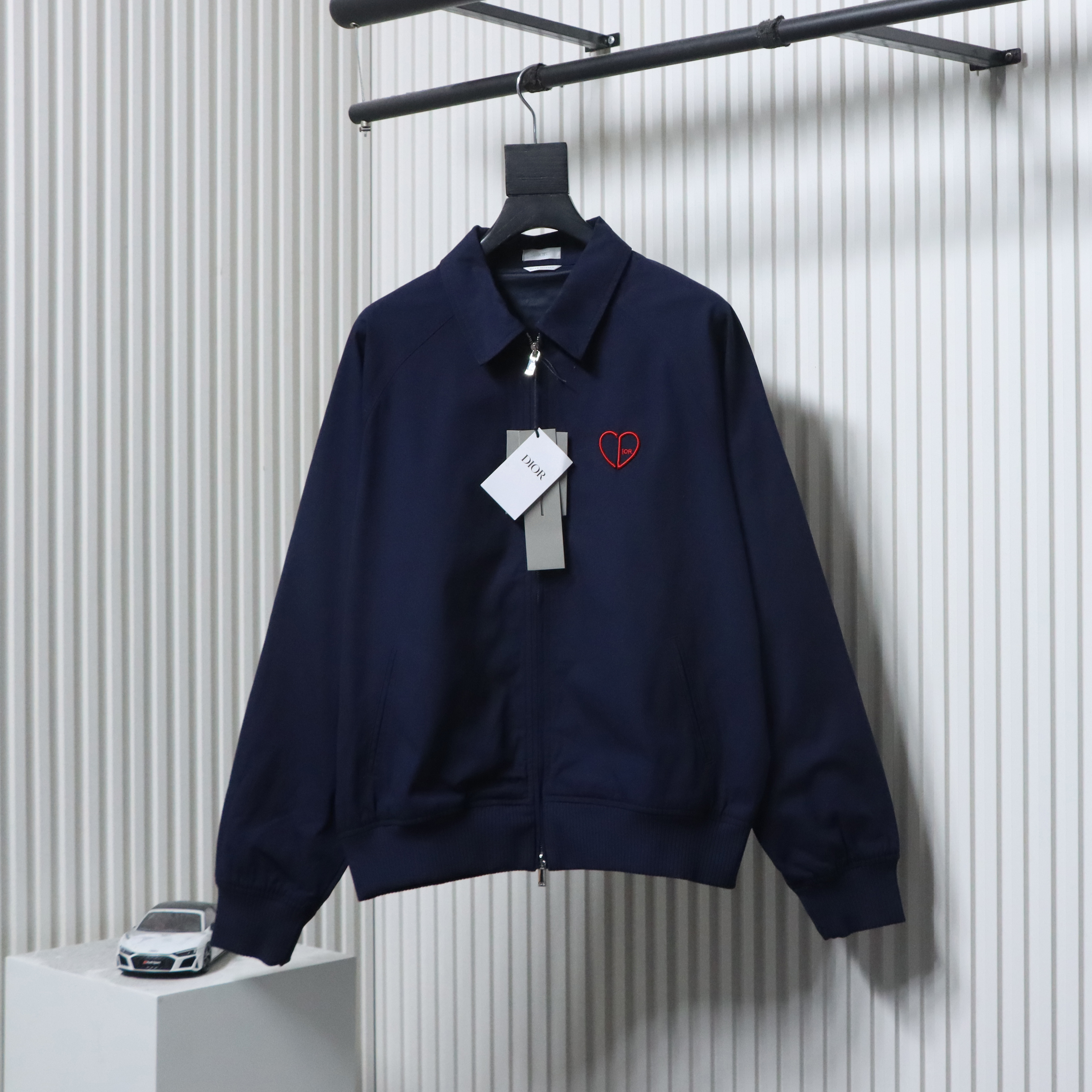 Dior CD Love Embroidered Cropped Jacket Navy