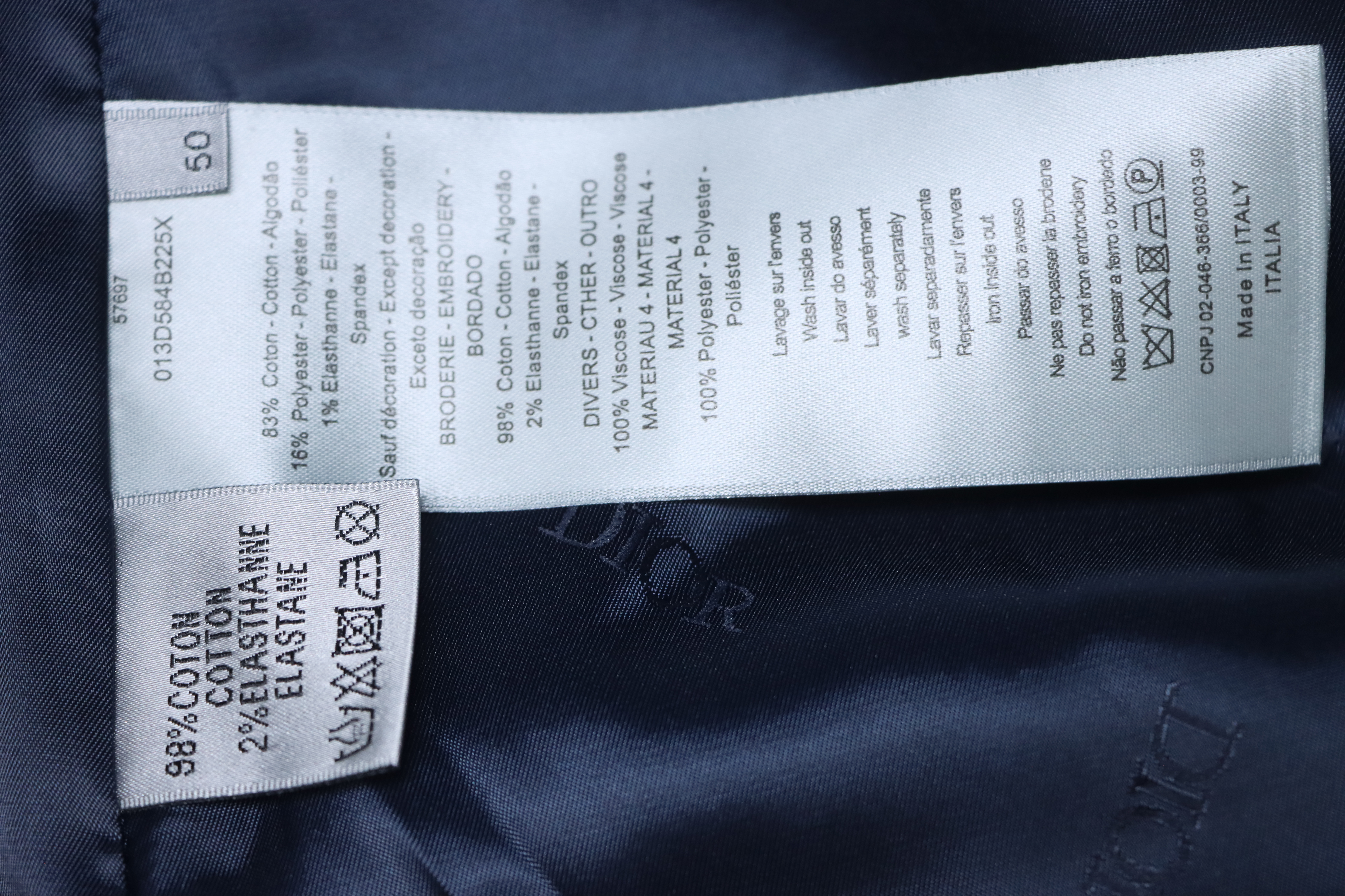 Dior CD Love Embroidered Cropped Jacket Navy