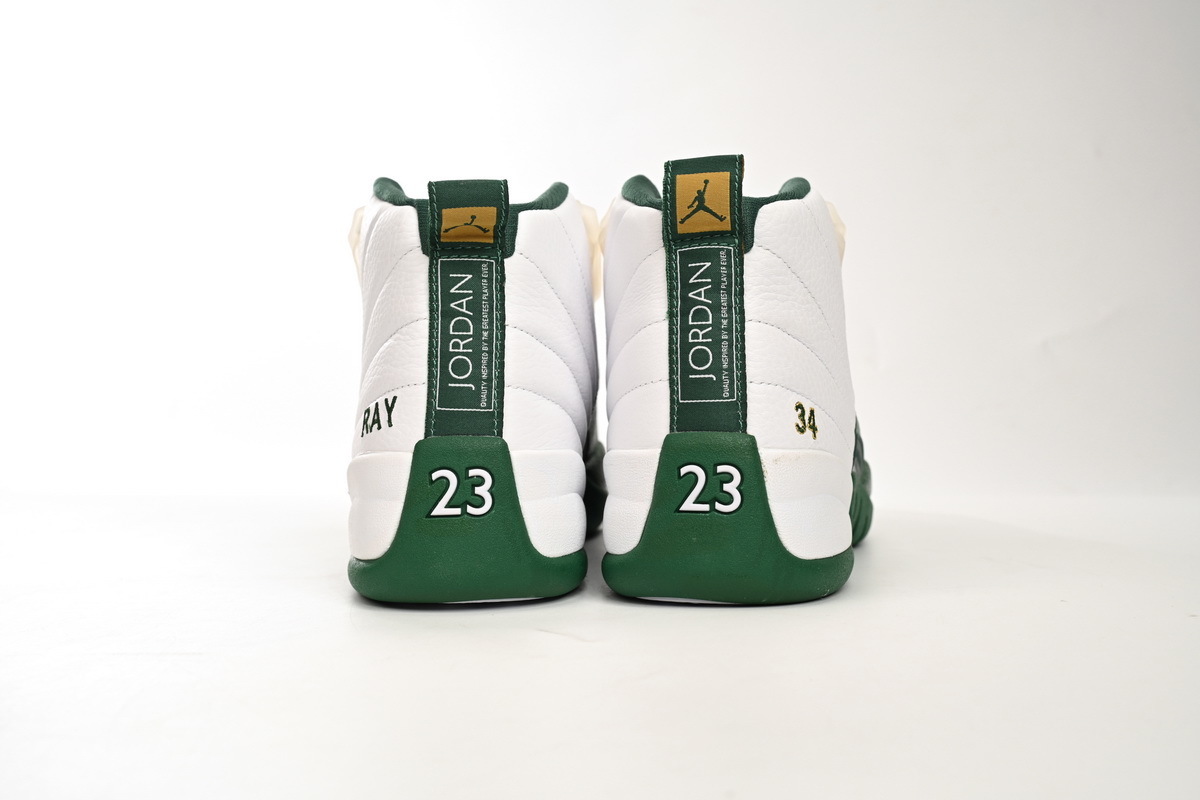 Top Version Air Jordan 12 White Green 136001-063
