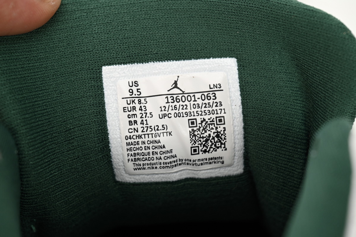 Top Version Air Jordan 12 White Green 136001-063