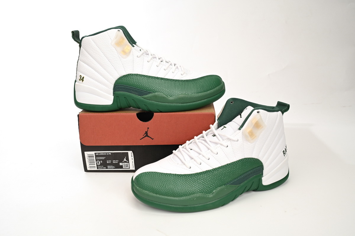 Top Version Air Jordan 12 White Green 136001-063