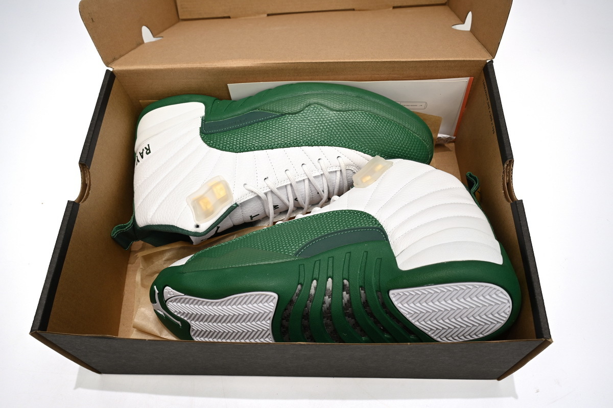 Top Version Air Jordan 12 White Green 136001-063