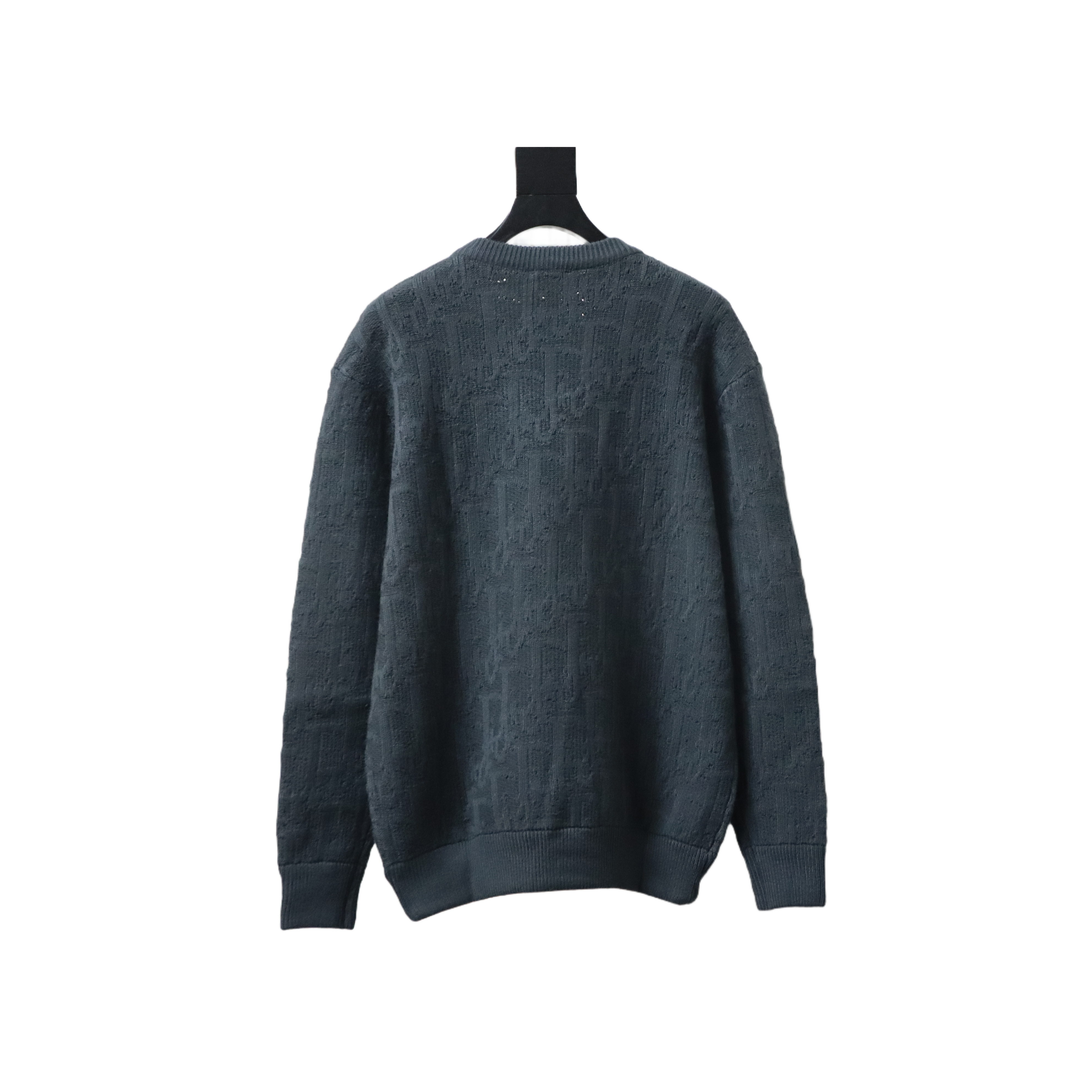 Dior CD2025ss Full Print Embroidered Knitted Sweater Grey