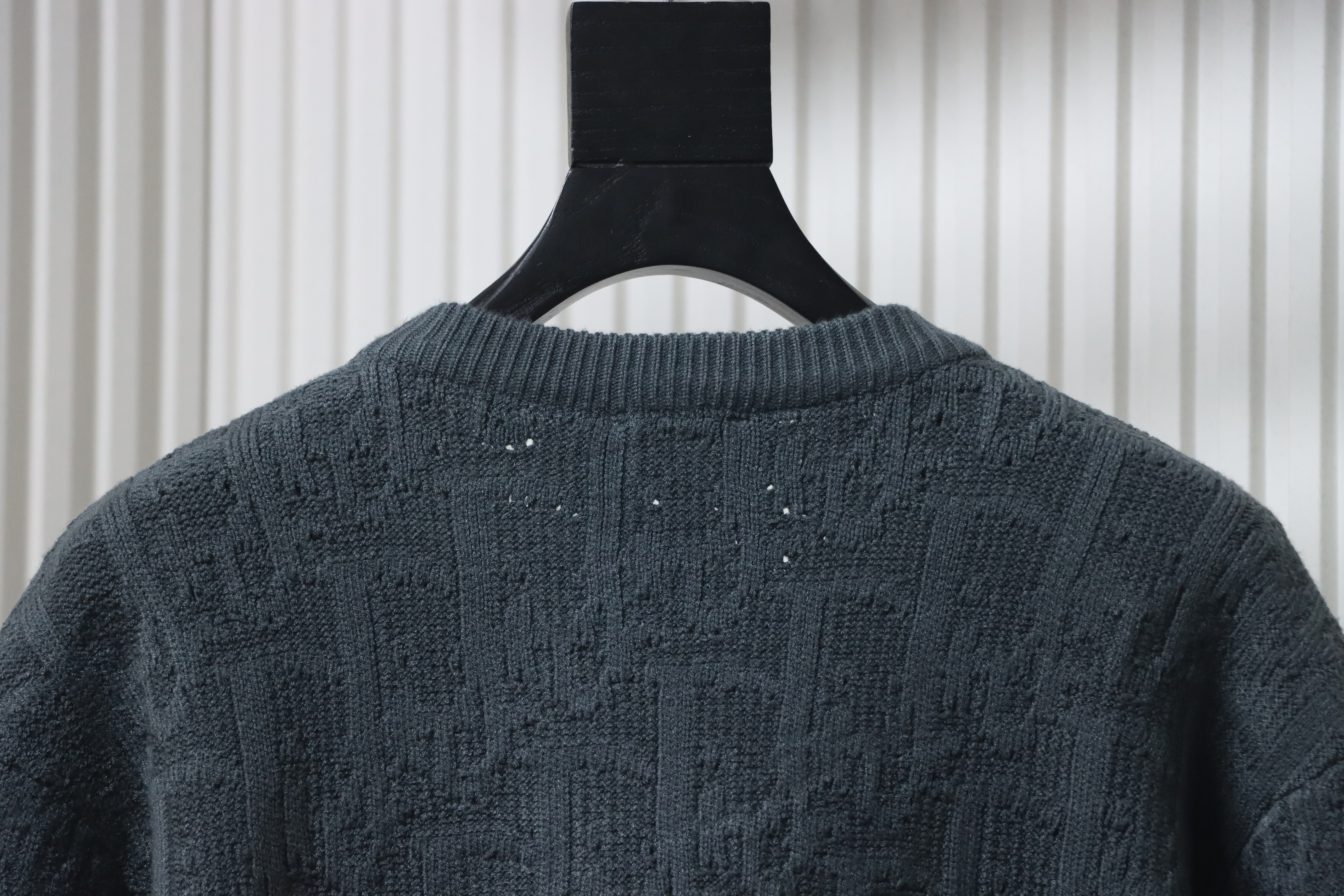 Dior CD2025ss Full Print Embroidered Knitted Sweater Grey