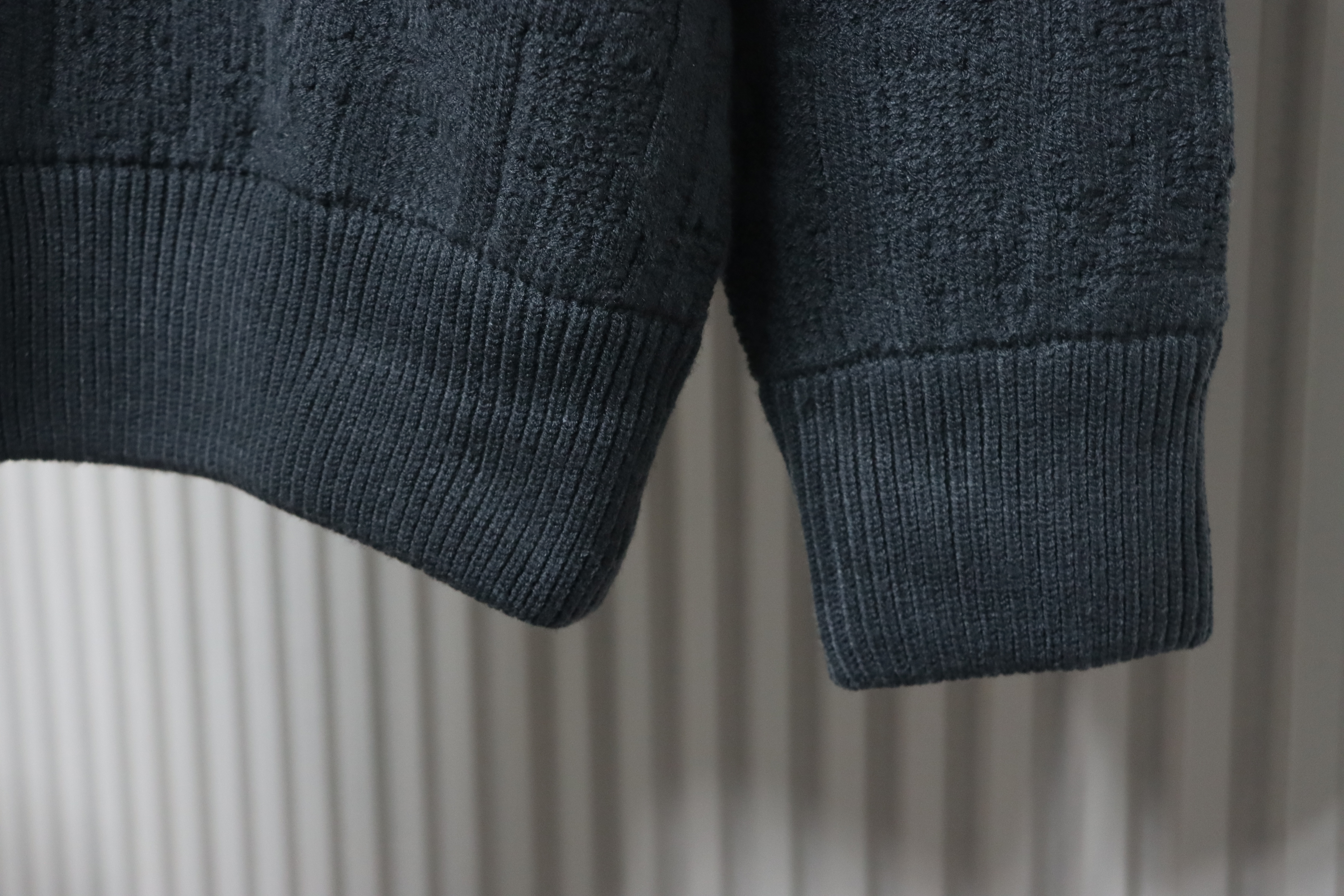 Dior CD2025ss Full Print Embroidered Knitted Sweater Grey