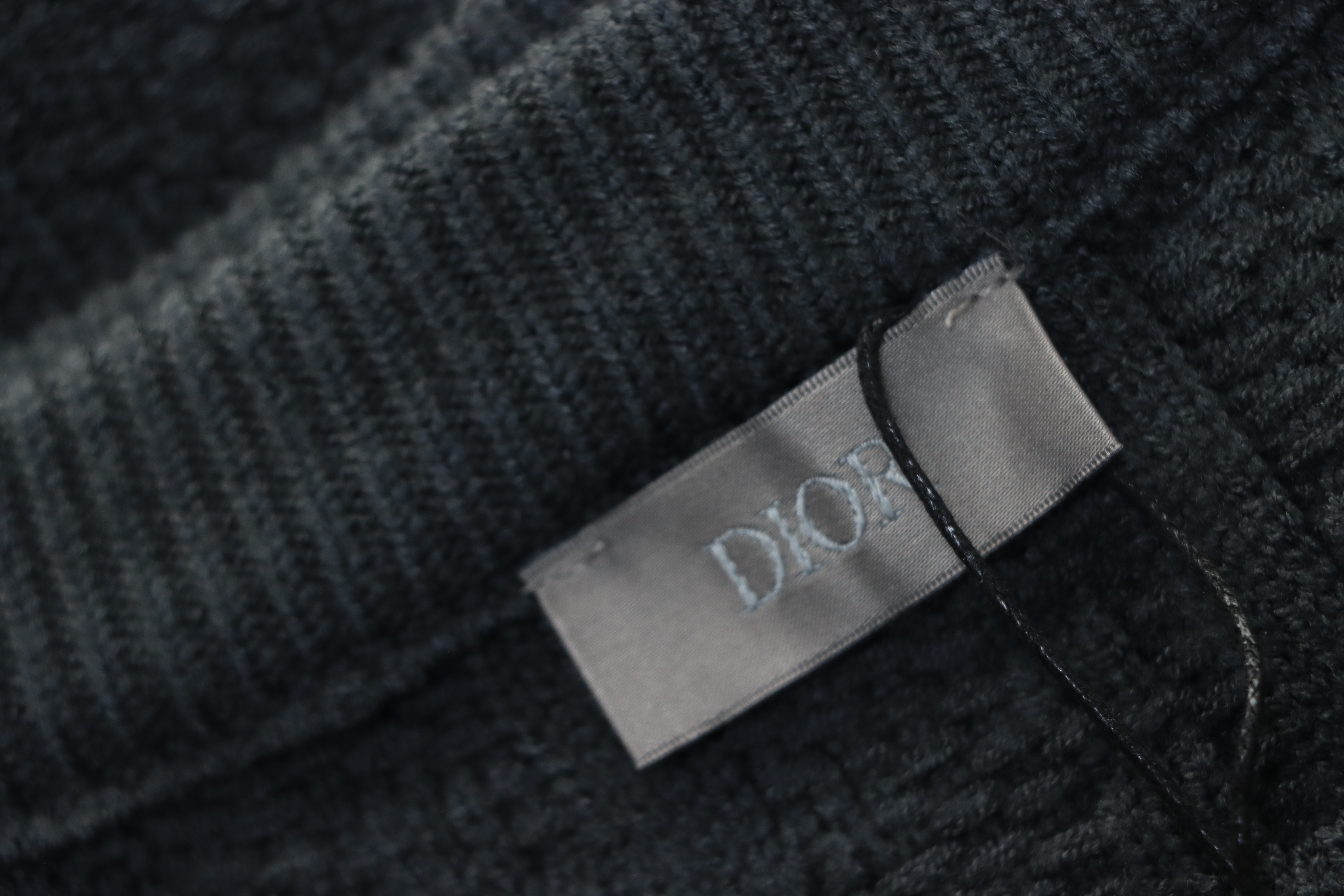 Dior CD2025ss Full Print Embroidered Knitted Sweater Grey