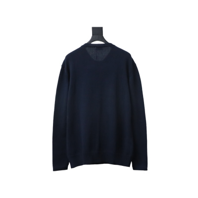 Dior CD 25ss Signature Embroidered Knit Crewneck Sweater Navy 02