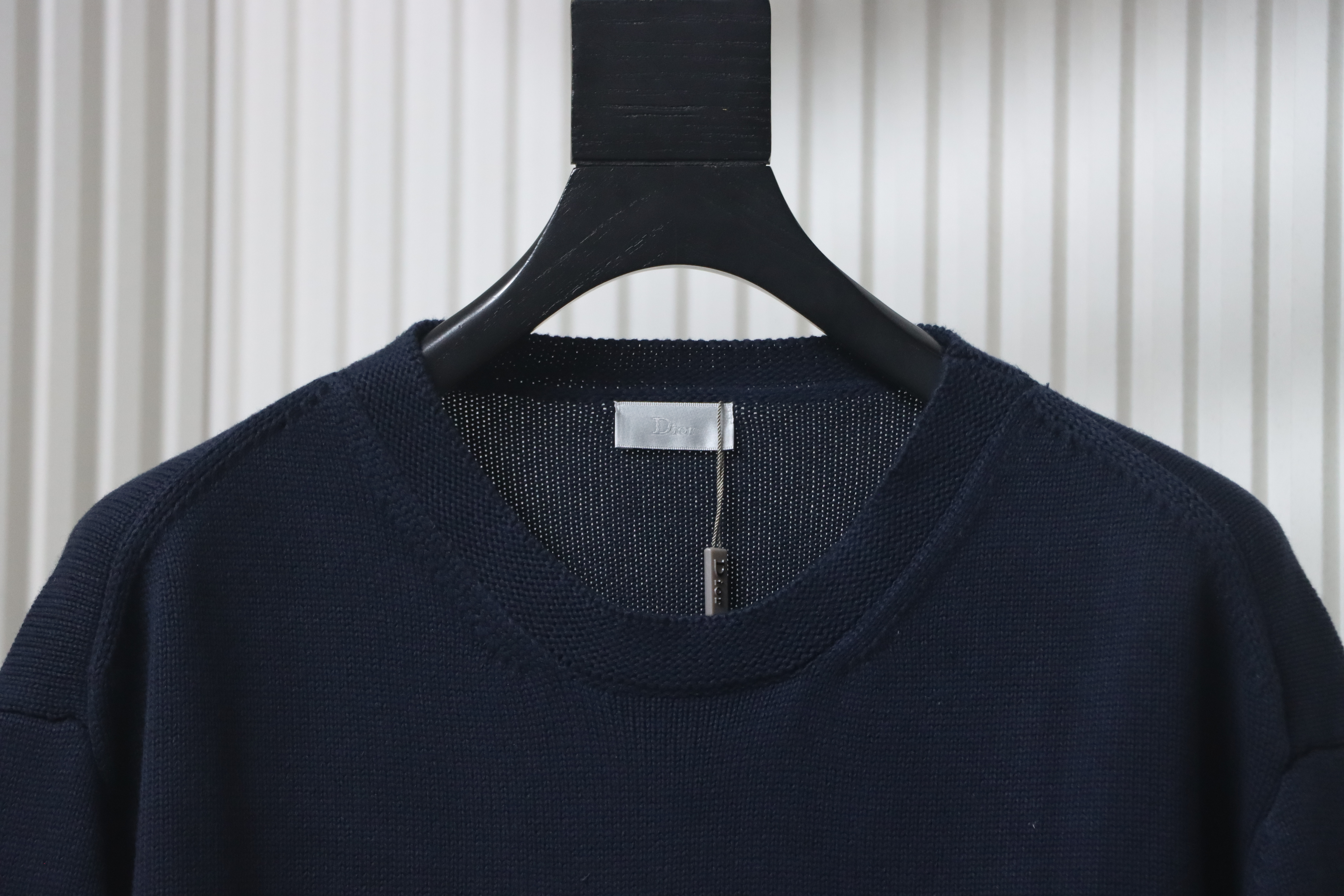 Dior CD 25ss Signature Embroidered Knit Crewneck Sweater Navy