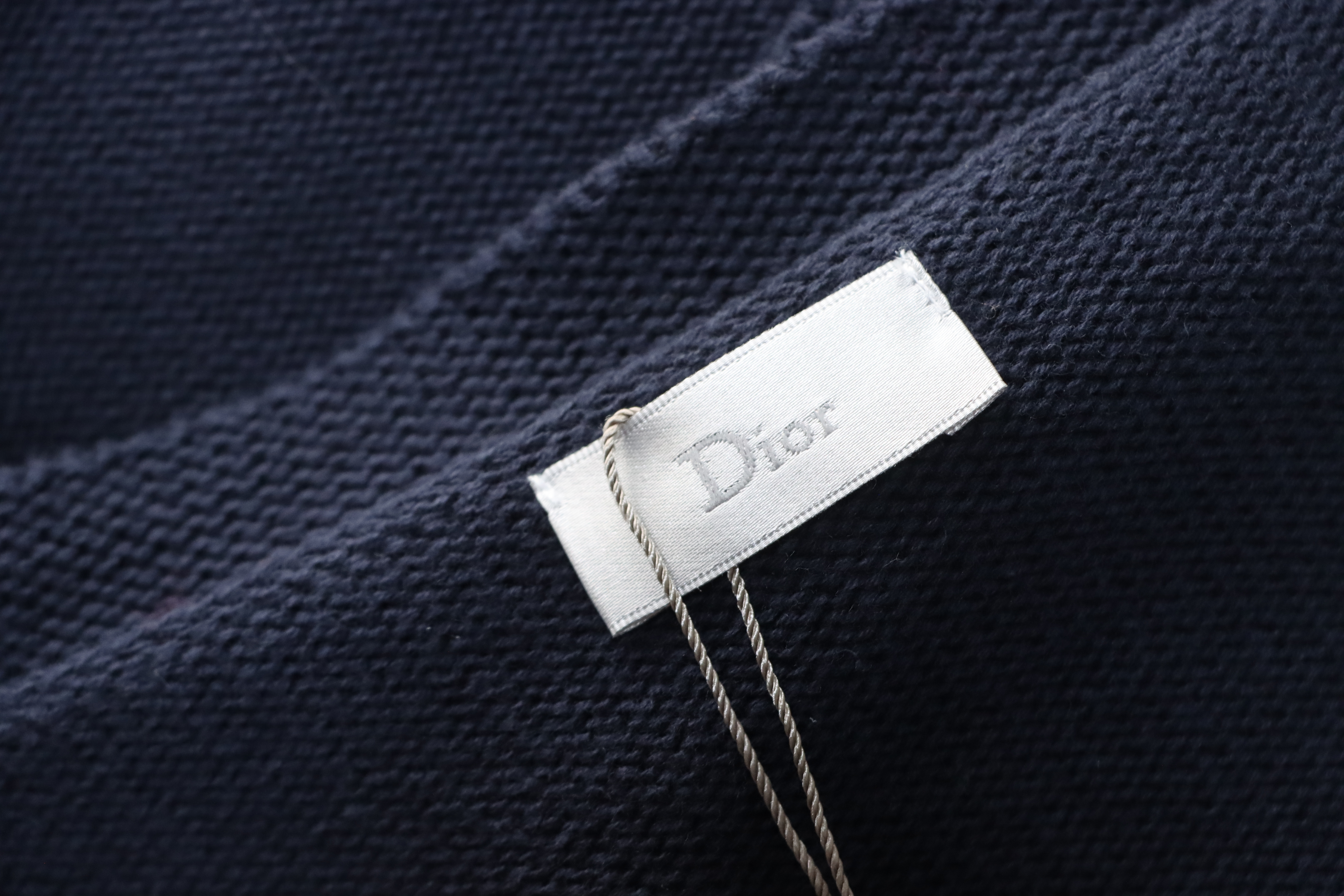 Dior CD 25ss Signature Embroidered Knit Crewneck Sweater Navy