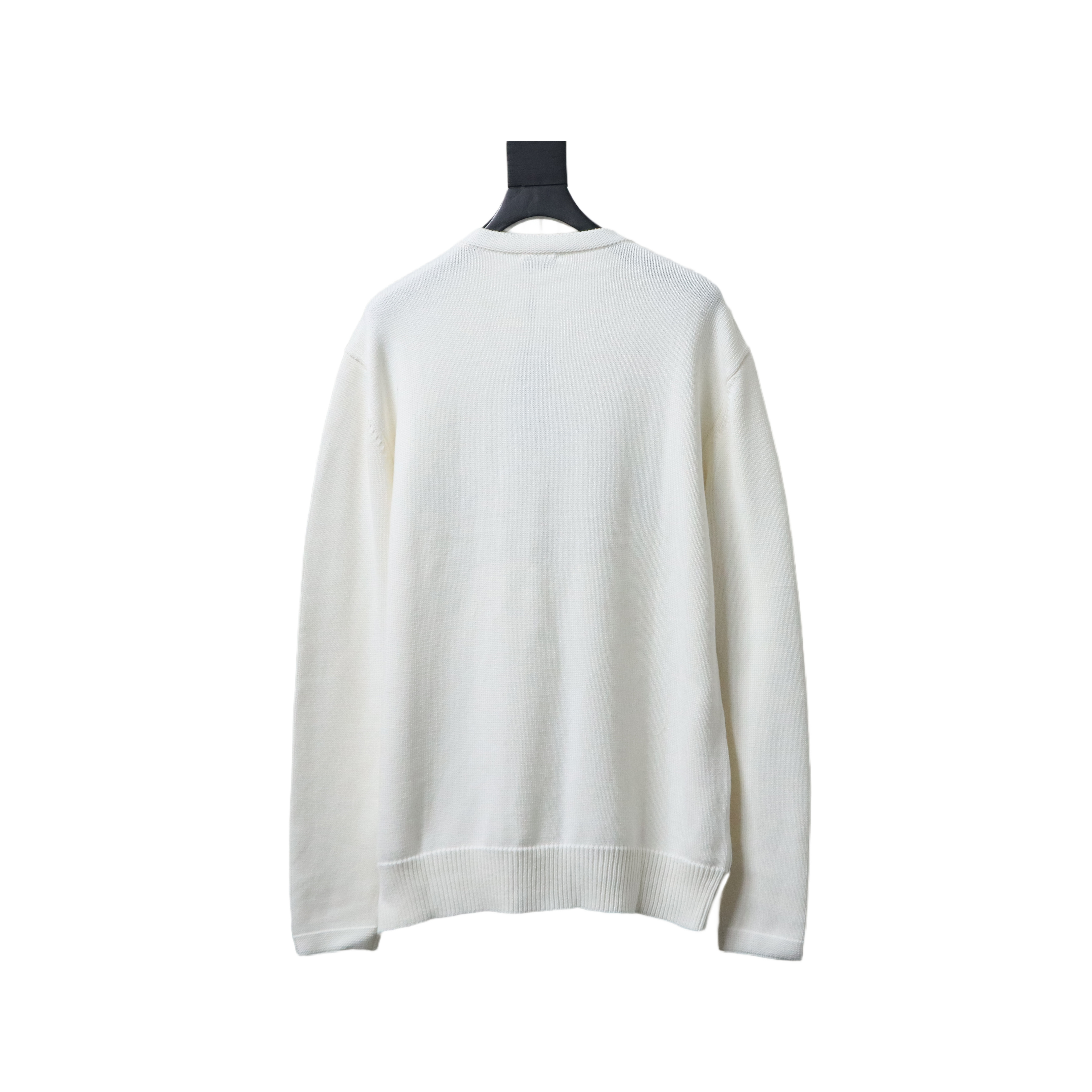 Dior CD 25ss Signature Embroidered Knit Crewneck Sweater White