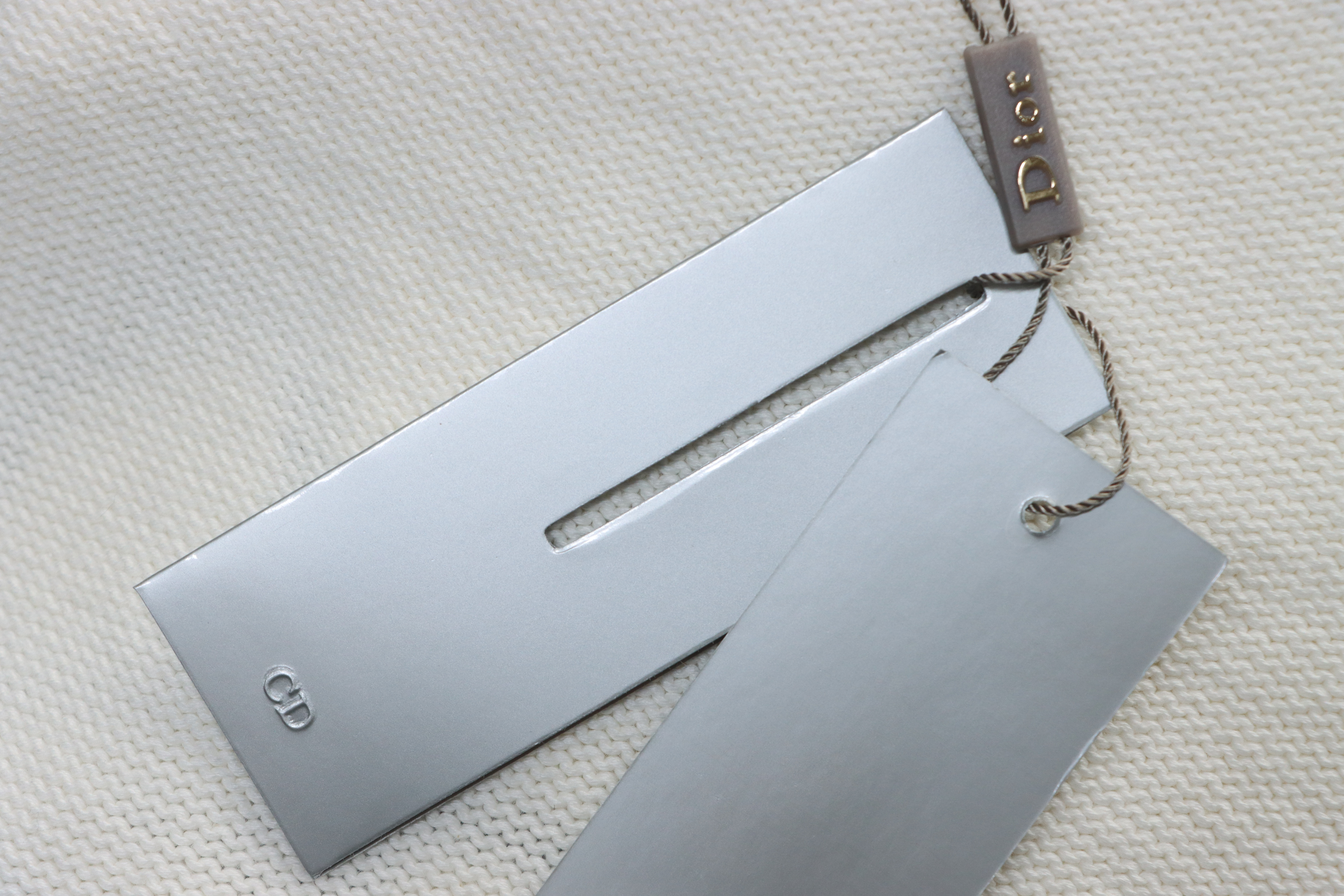 Dior CD 25ss Signature Embroidered Knit Crewneck Sweater White