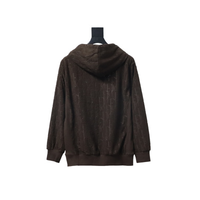 Dior Classic All-over Print Towel Embroidered Hoodie Brown 02