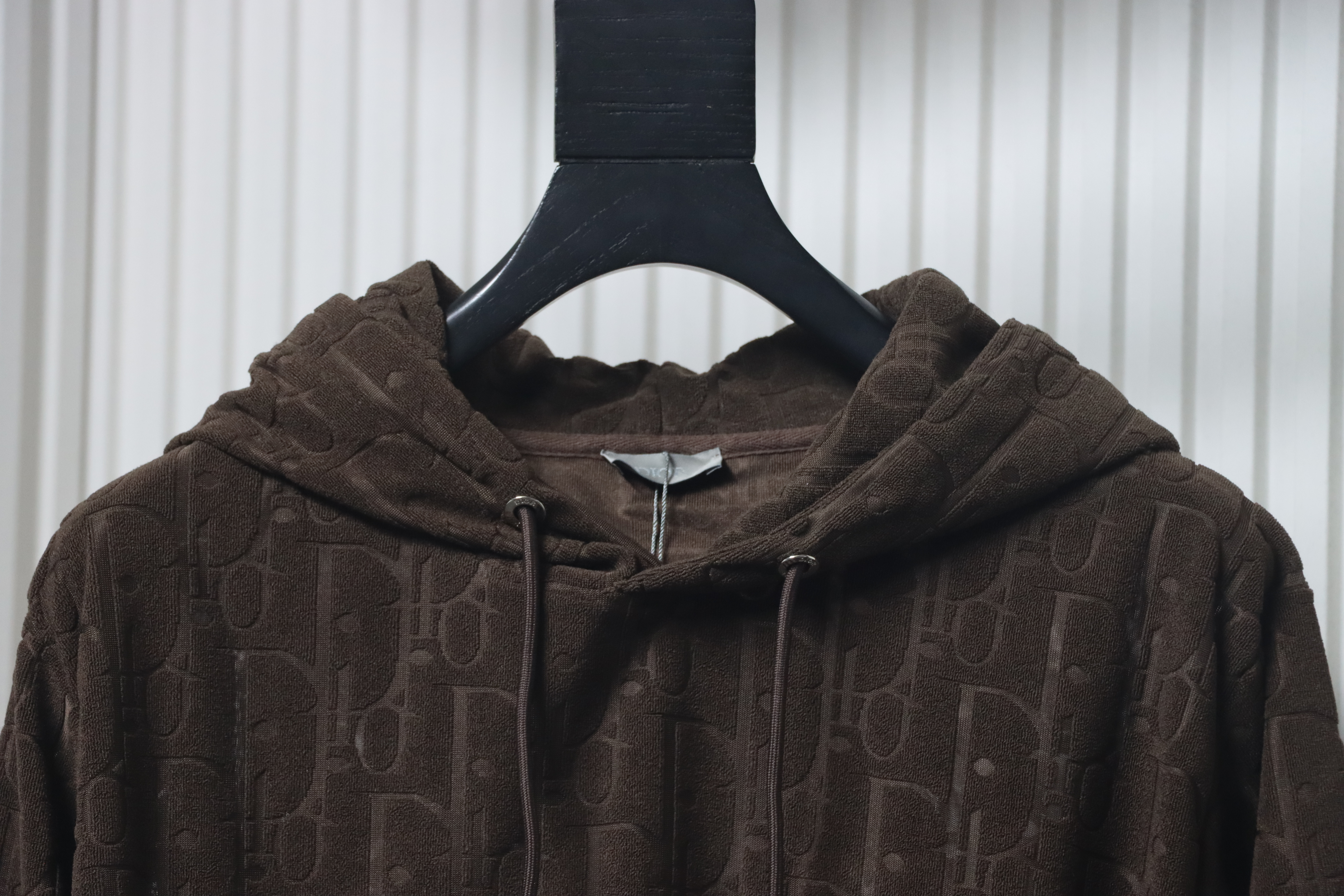 Dior Classic All-over Print Towel Embroidered Hoodie Brown
