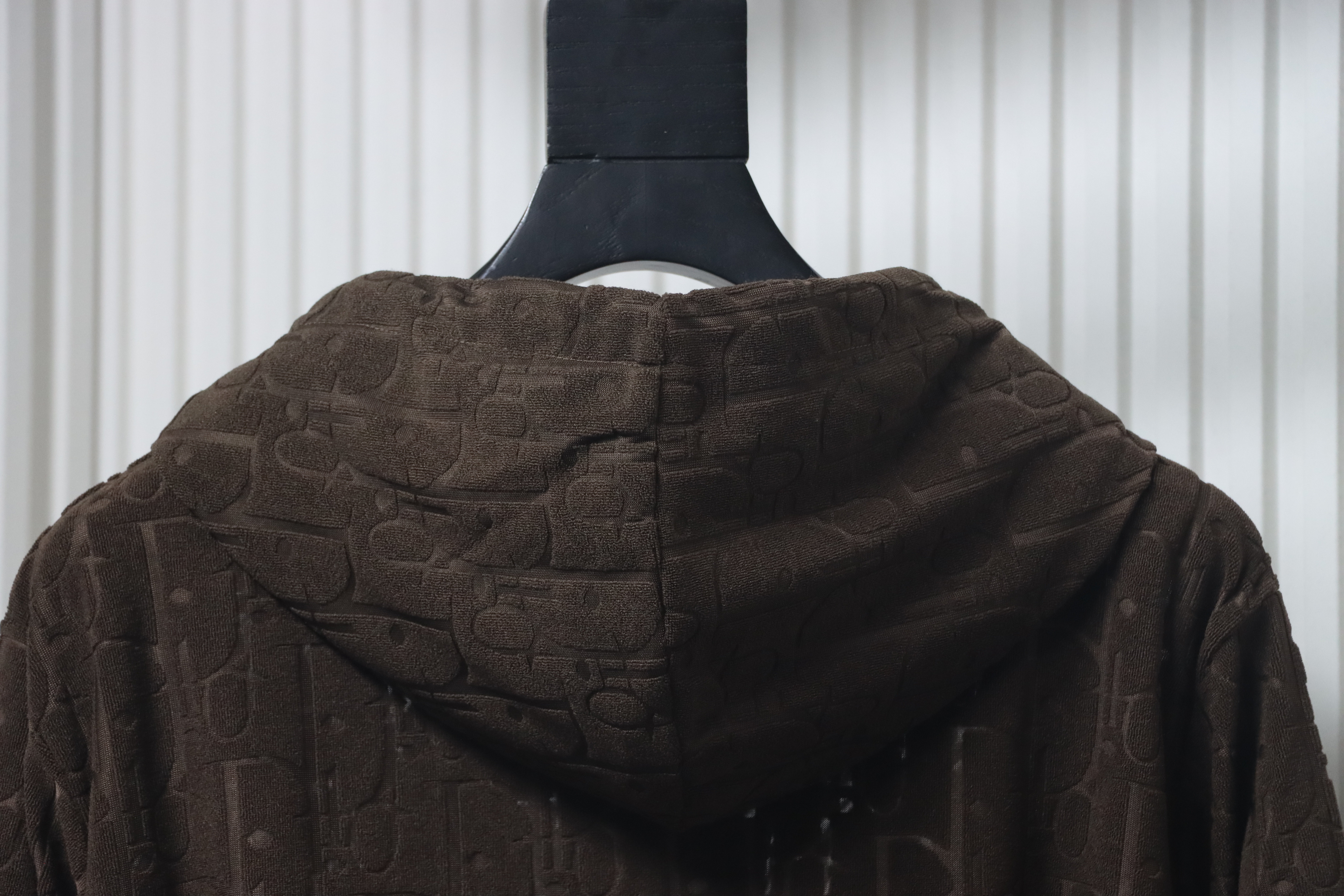 Dior Classic All-over Print Towel Embroidered Hoodie Brown