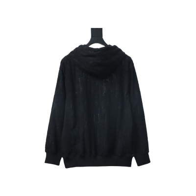 Dior Classic All-over Print Towel Embroidered Hoodie Black 02
