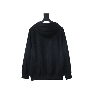 Dior Classic All-over Print Towel Embroidered Hoodie Black 02