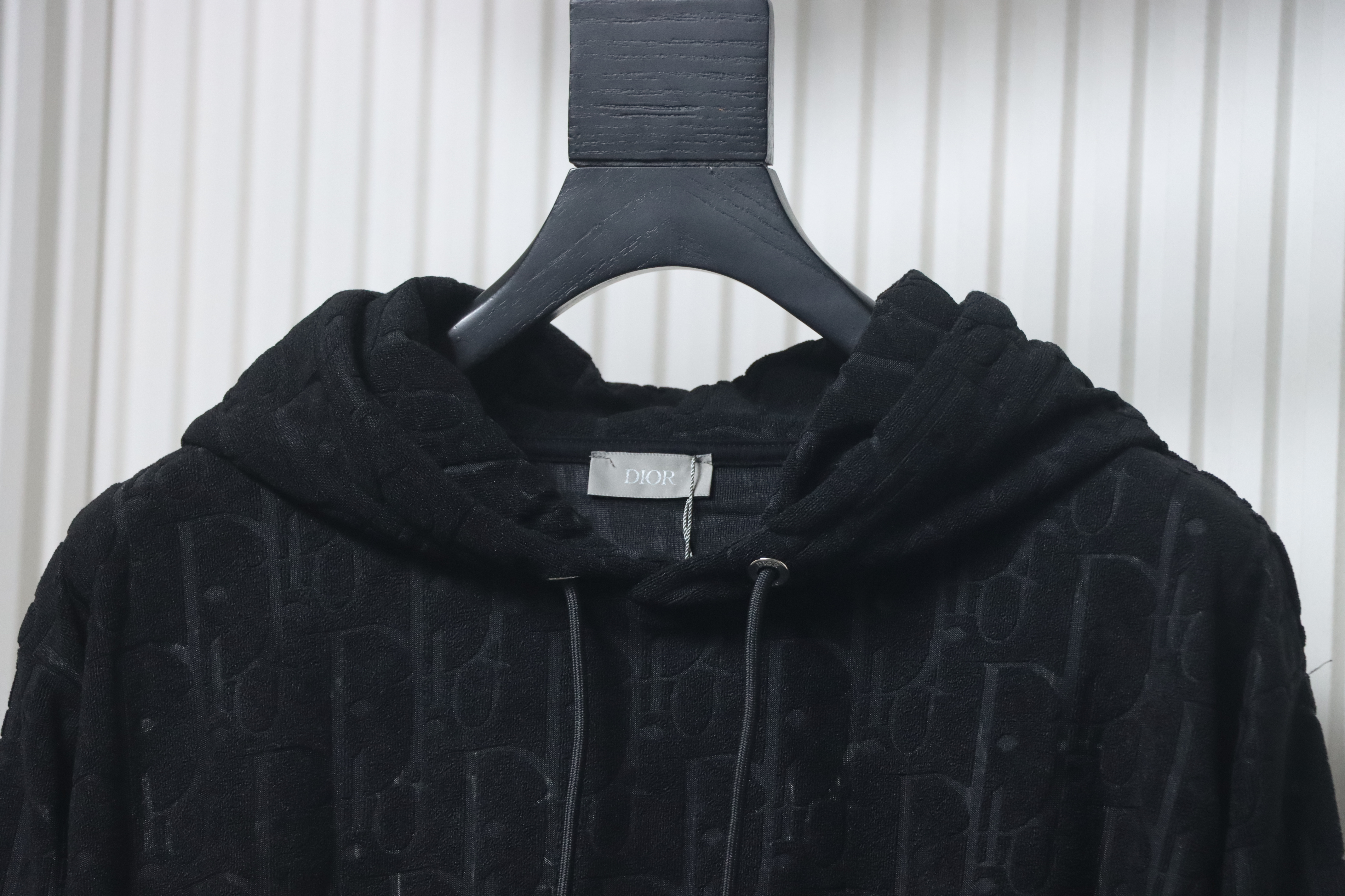 Dior Classic All-over Print Towel Embroidered Hoodie Black