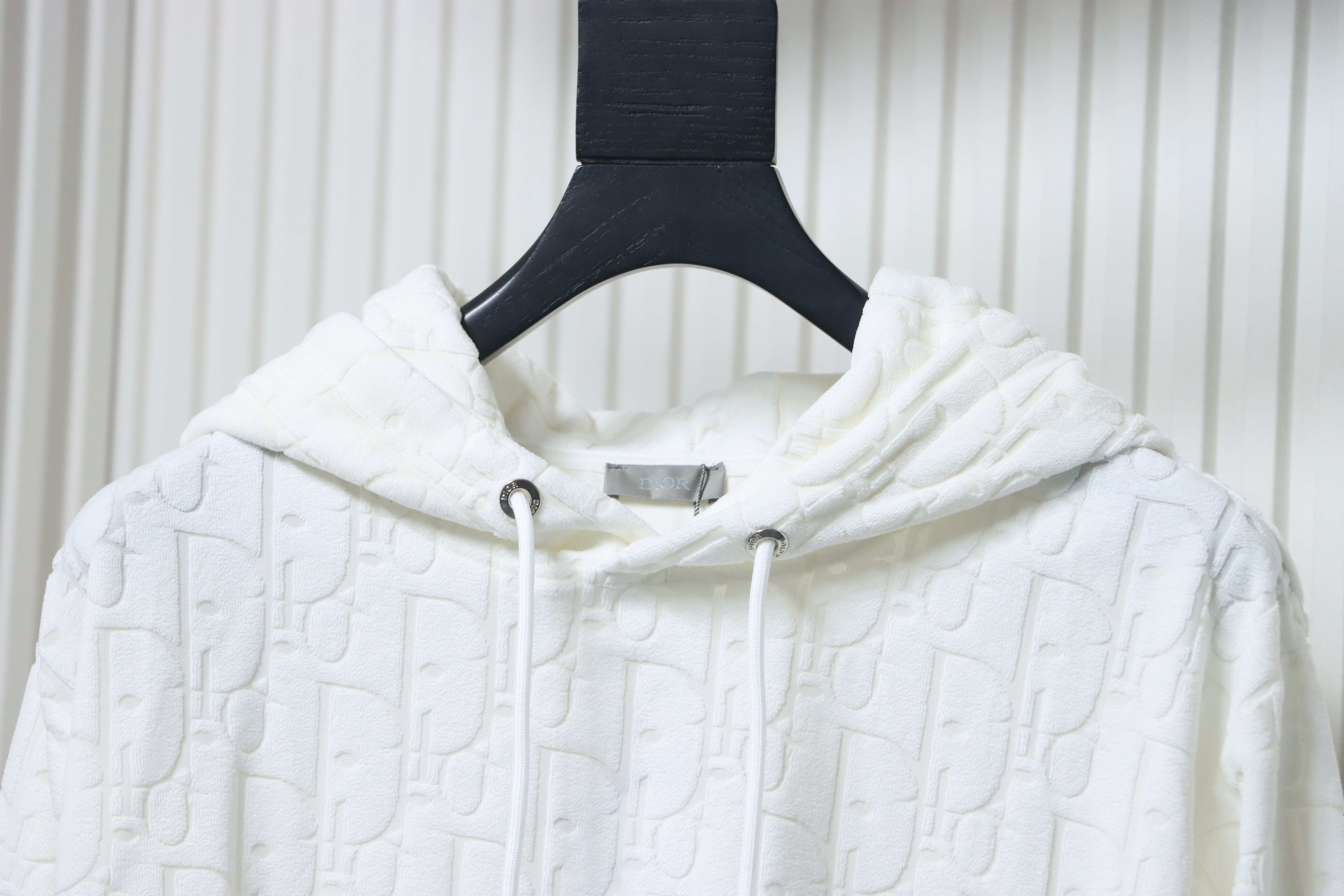 Dior Classic All-over Print Towel Embroidered Hoodie White