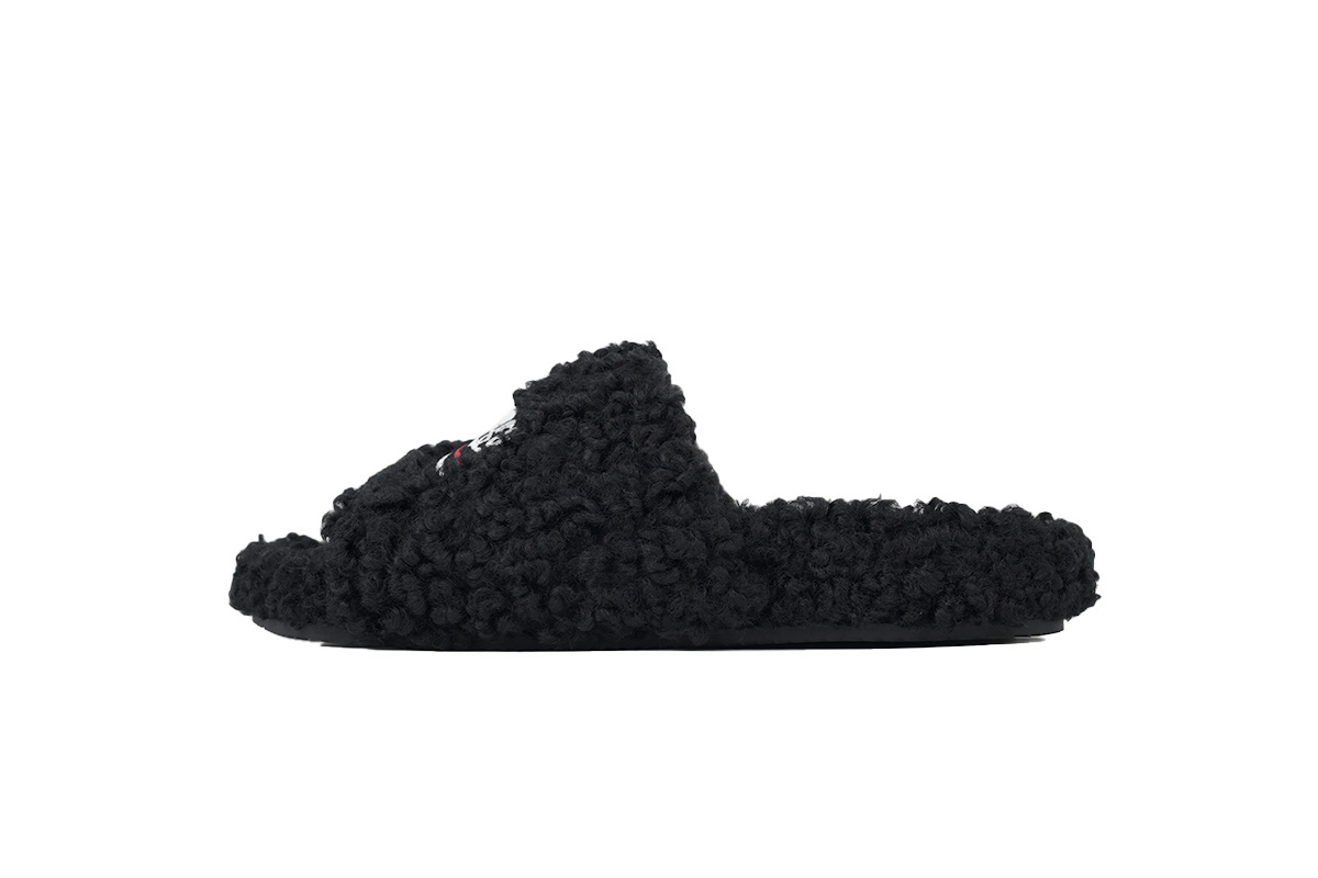 Balenciaga Furry Slide Coke Label Black