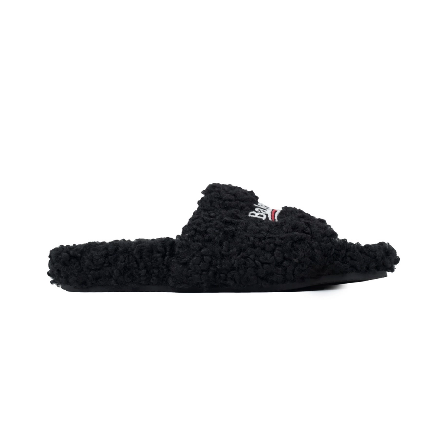 Balenciaga Furry Slide Coke Label Black