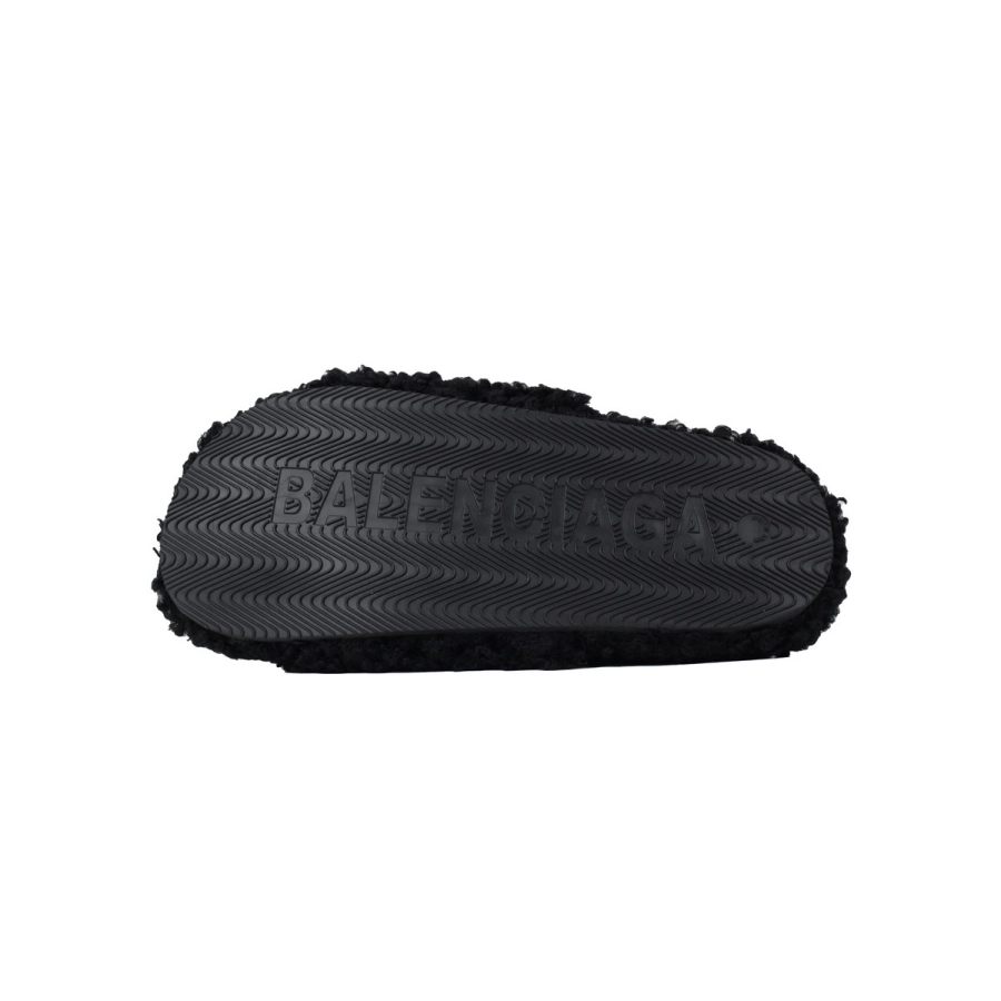 Balenciaga Furry Slide Coke Label Black
