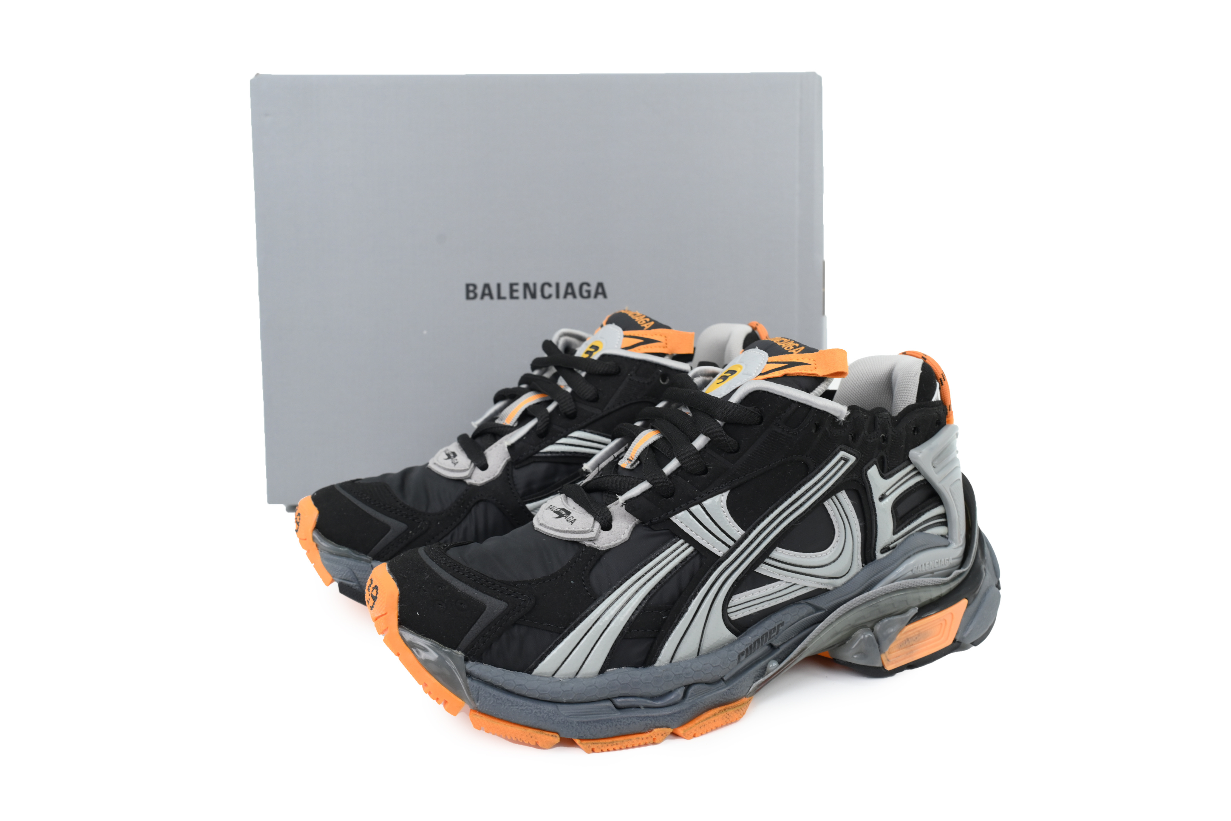 Balenciaga Runner Sneaker Black Fluo--Orange 772774 W3RNY 1878