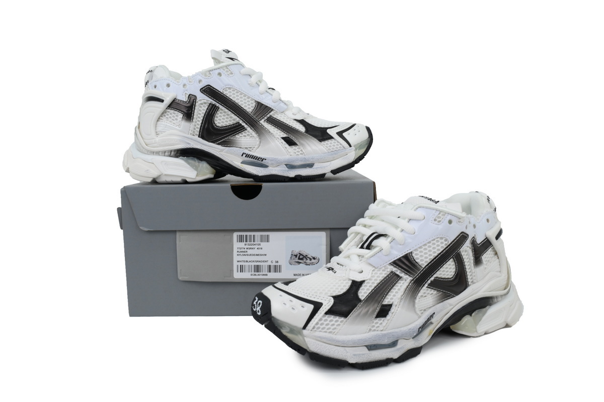 Balenciaga Runner Sneaker Gradient White Black 772774 WRUNG 9010