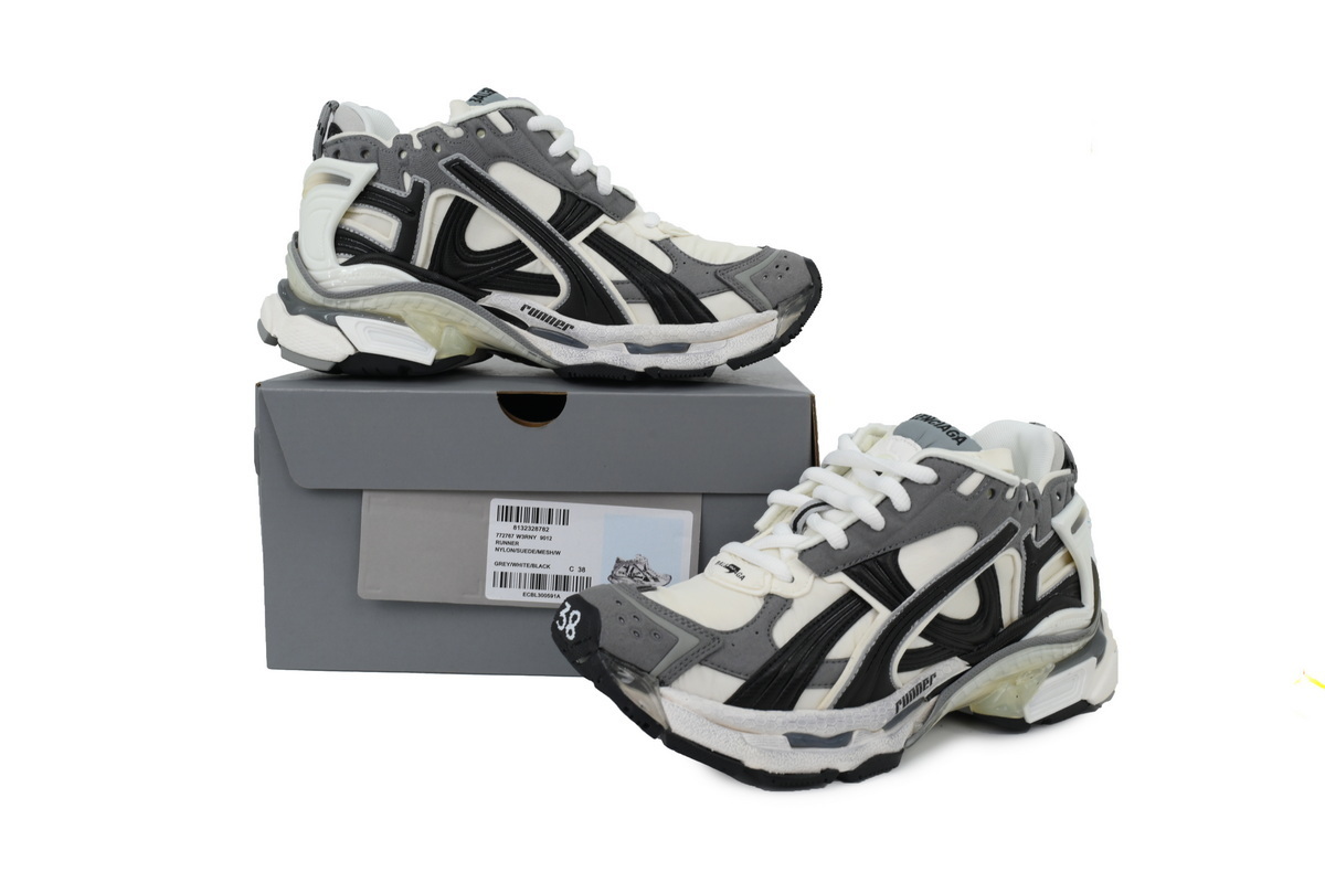 Balenciaga Runner Sneaker Grey--White-Black 772774 W3RNY 9012