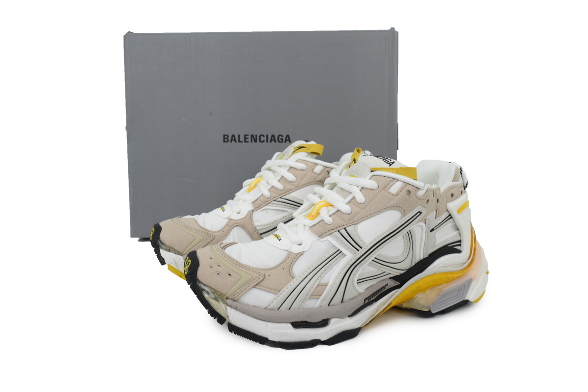 Balenciaga Runner Sneaker White--Yellow 772767 W3RNY 9170
