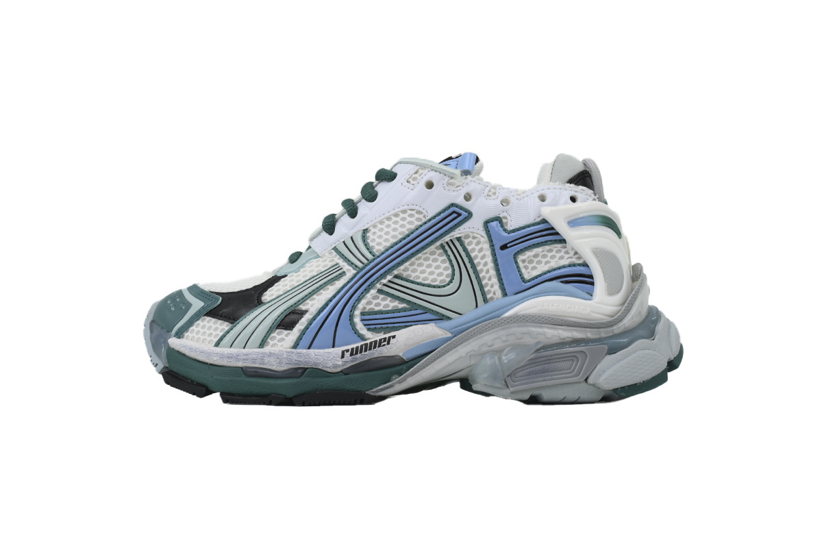 Balenciaga Runner Sneaker White Green Blue 772774 W3RMU 0623