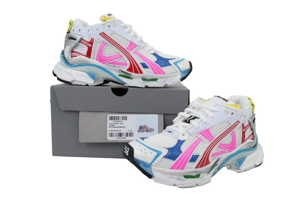Balenciaga Runner Sneaker White Multi--Color 772774 W3RBW 9645