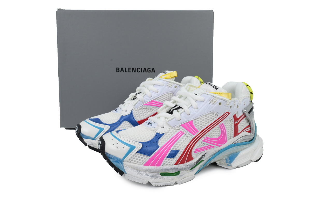 Balenciaga Runner Sneaker White Multi--Color 772774 W3RBW 9645