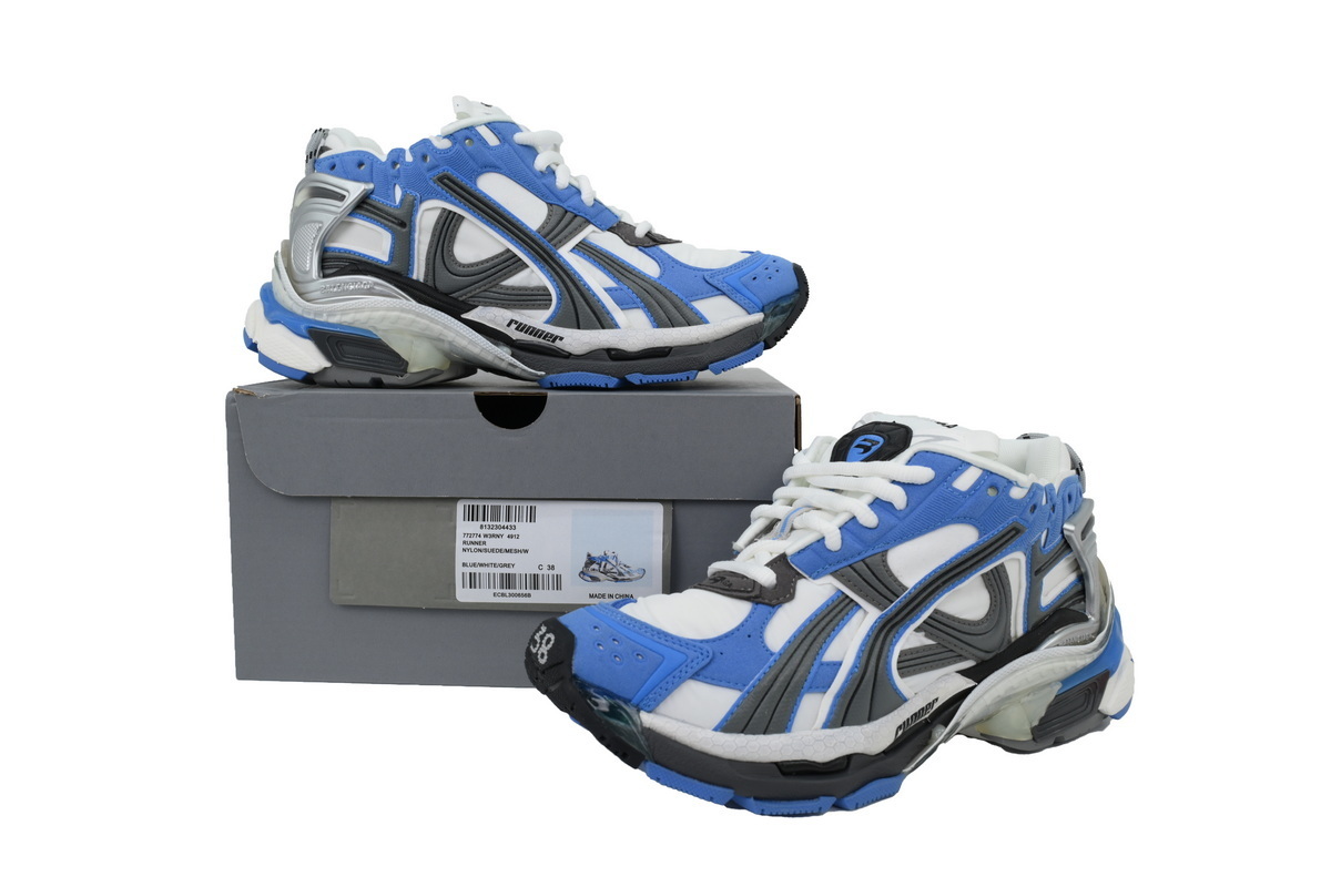 Balenciaga Runner Sneaker Worn Out Blue Grey 772774 W3RNY 4912