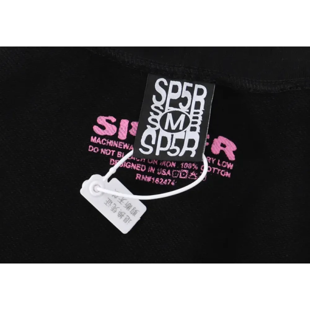 【FLASH SALE】Sp5der P*NK Hoodie Black
