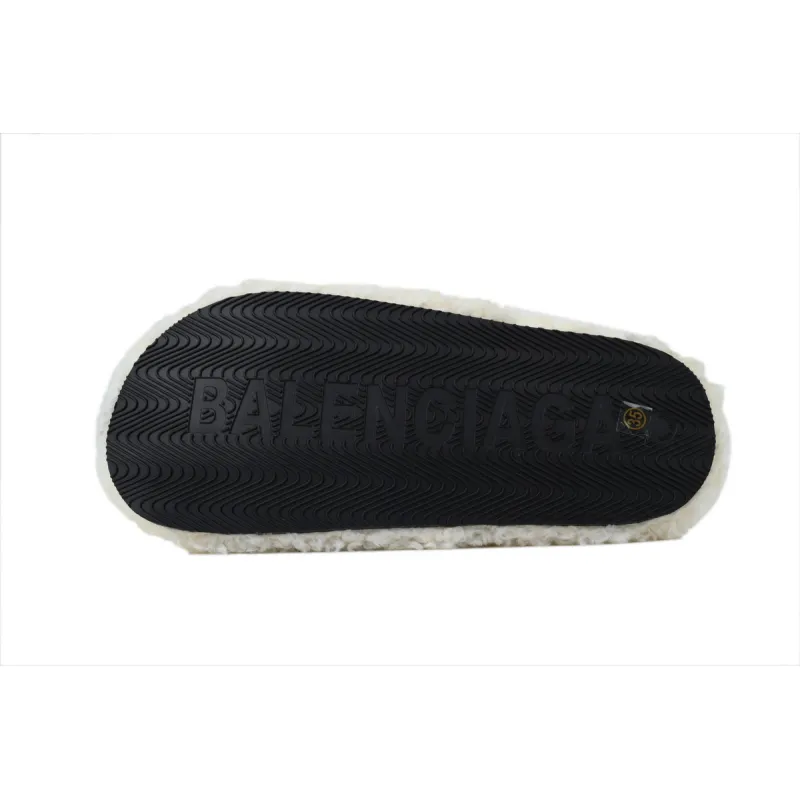 Balenciaga Furry Slide White Coke Label 654261W2DO19906