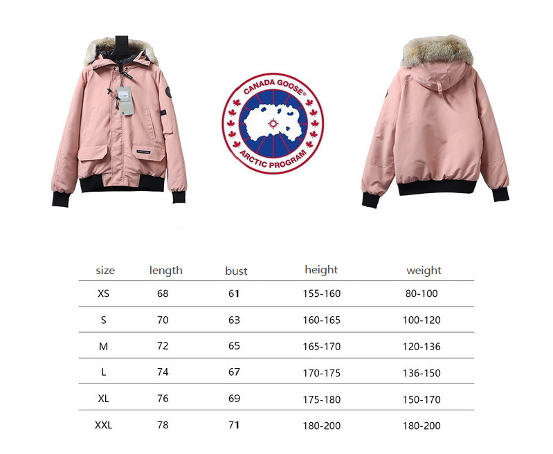 Canada Goose Chilliwack Bomber Jacket Short Down Jacket PBI Pink