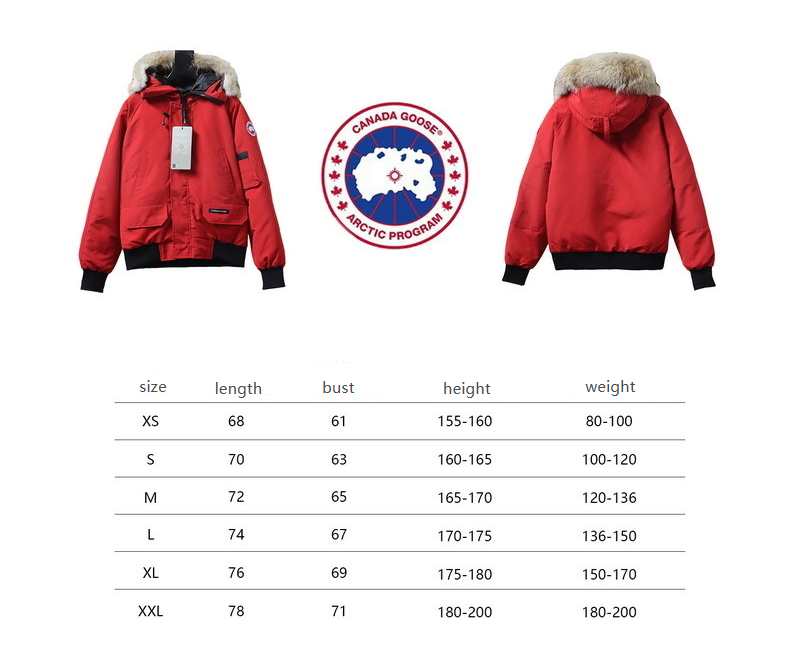 Canada Goose Chilliwack Bomber Jacket Short Down Jacket PBI Red