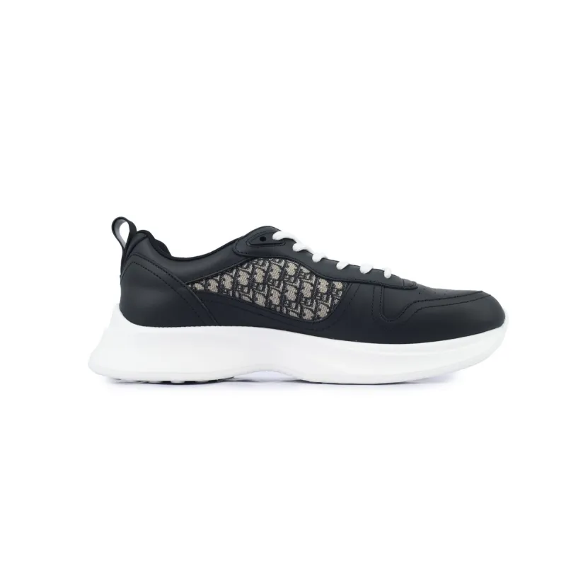 Dior B25 Runner Black Smooth Calfskin Oblique Jacquard 3SN299ZIR_H965