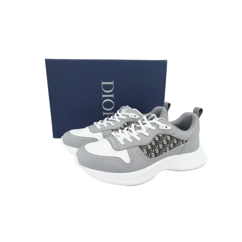 Dior B25 Runner Grey Smooth Calfskin Oblique Jacquard 3SN299ZIR H165