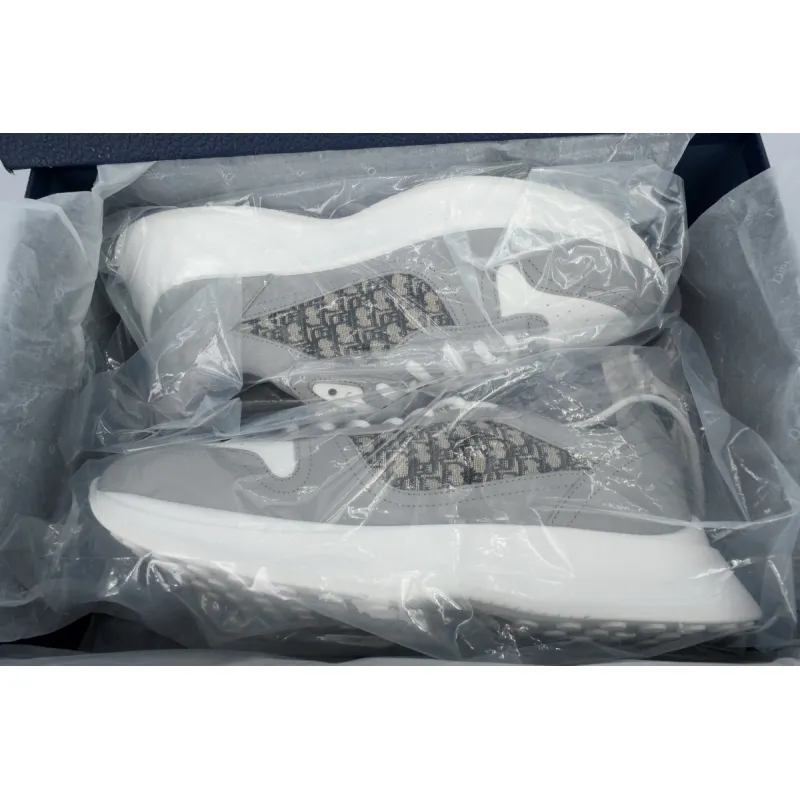 Dior B25 Runner Grey Smooth Calfskin Oblique Jacquard 3SN299ZIR H165