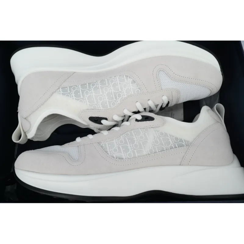 Dior B25 Runner White Oblique Suede 3SN259YTR_H069