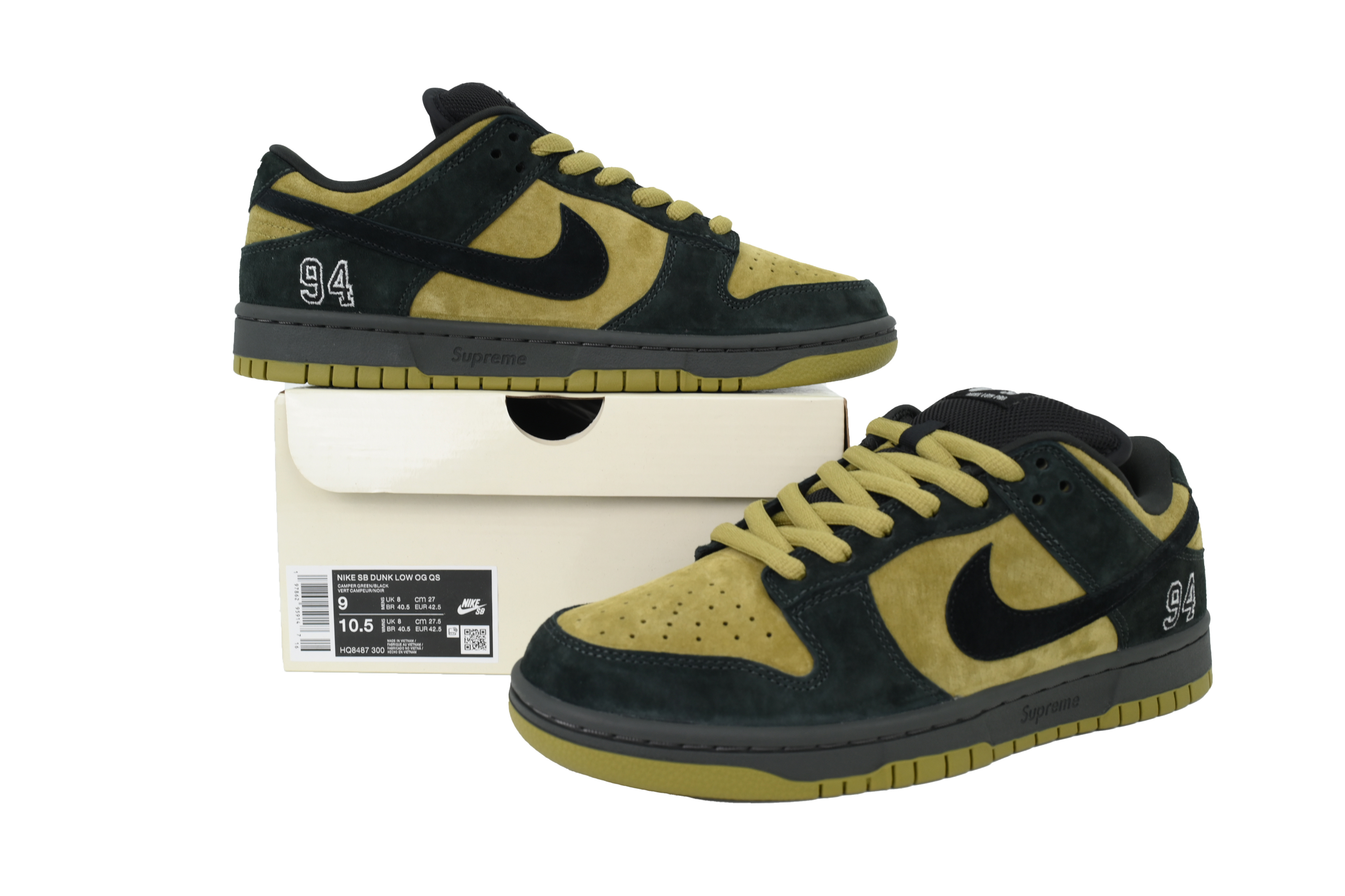 Nike Supreme x Dunk Low SB Camper Green HQ8487-300