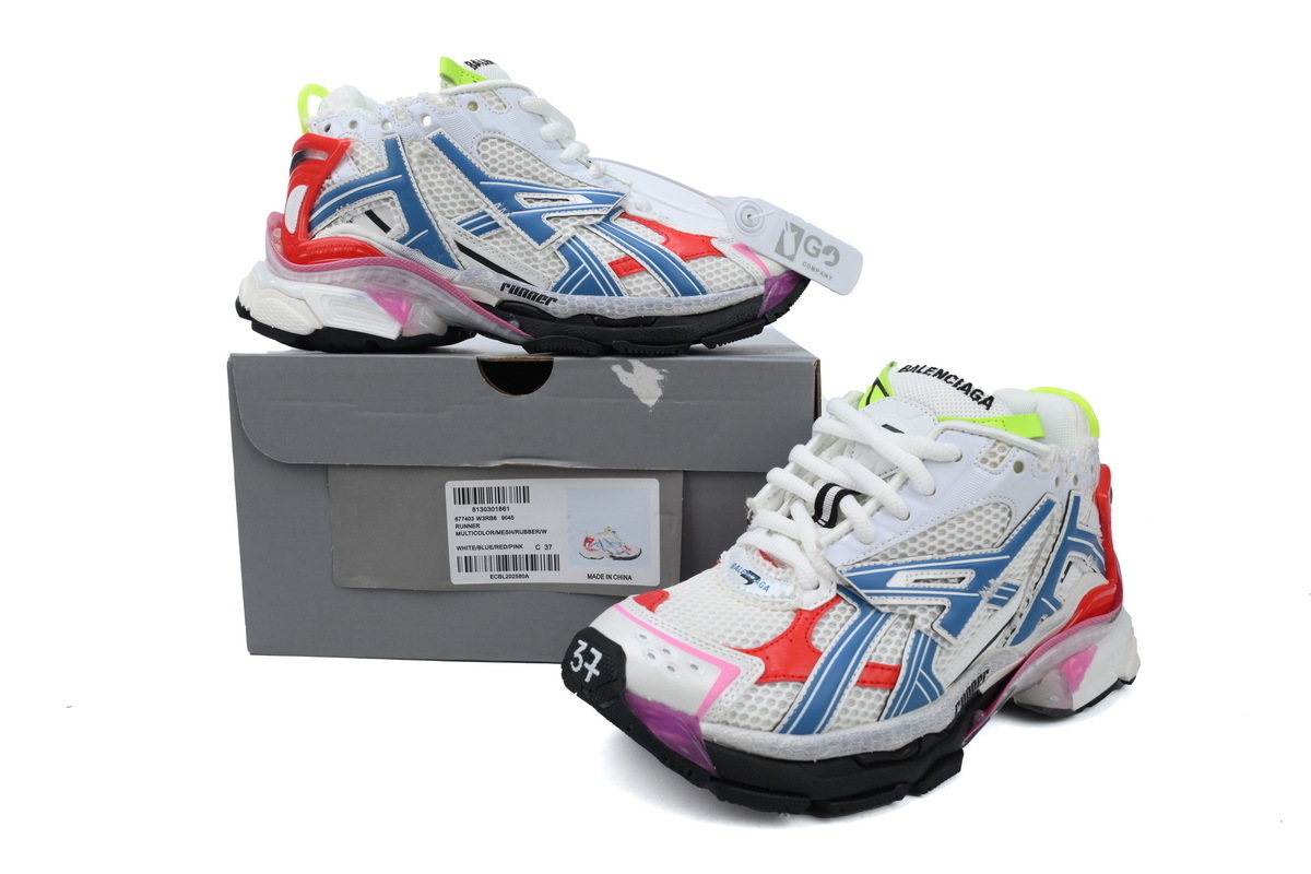 Balenciaga Runner White-Blue--Red 677402 W3RB6 9645