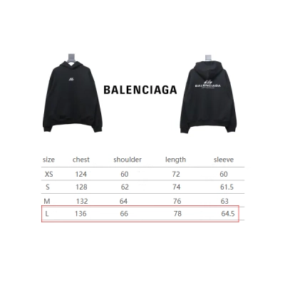 Balenciaga 24Fw LB Reflective Letter Print Hoodie Black 02