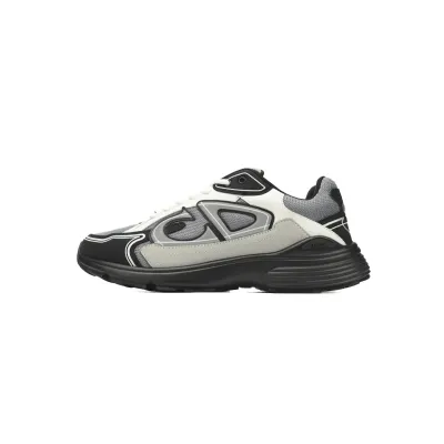 Dior B30 Lace-Up Sneakers Black Grey Silver Mesh 3SN279ZRA_H868 01