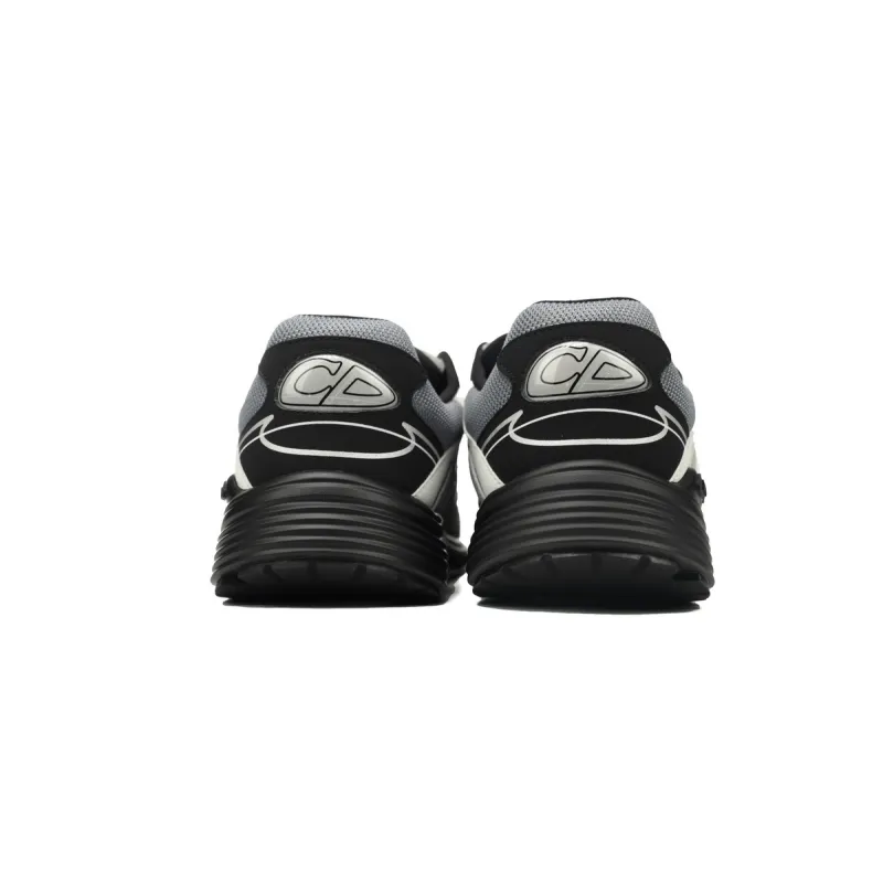 Dior B30 Lace-Up Sneakers Black Grey Silver Mesh 3SN279ZRA_H868