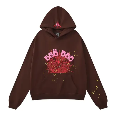 Sp5der Angel Number Hoodie Brown SS22 01
